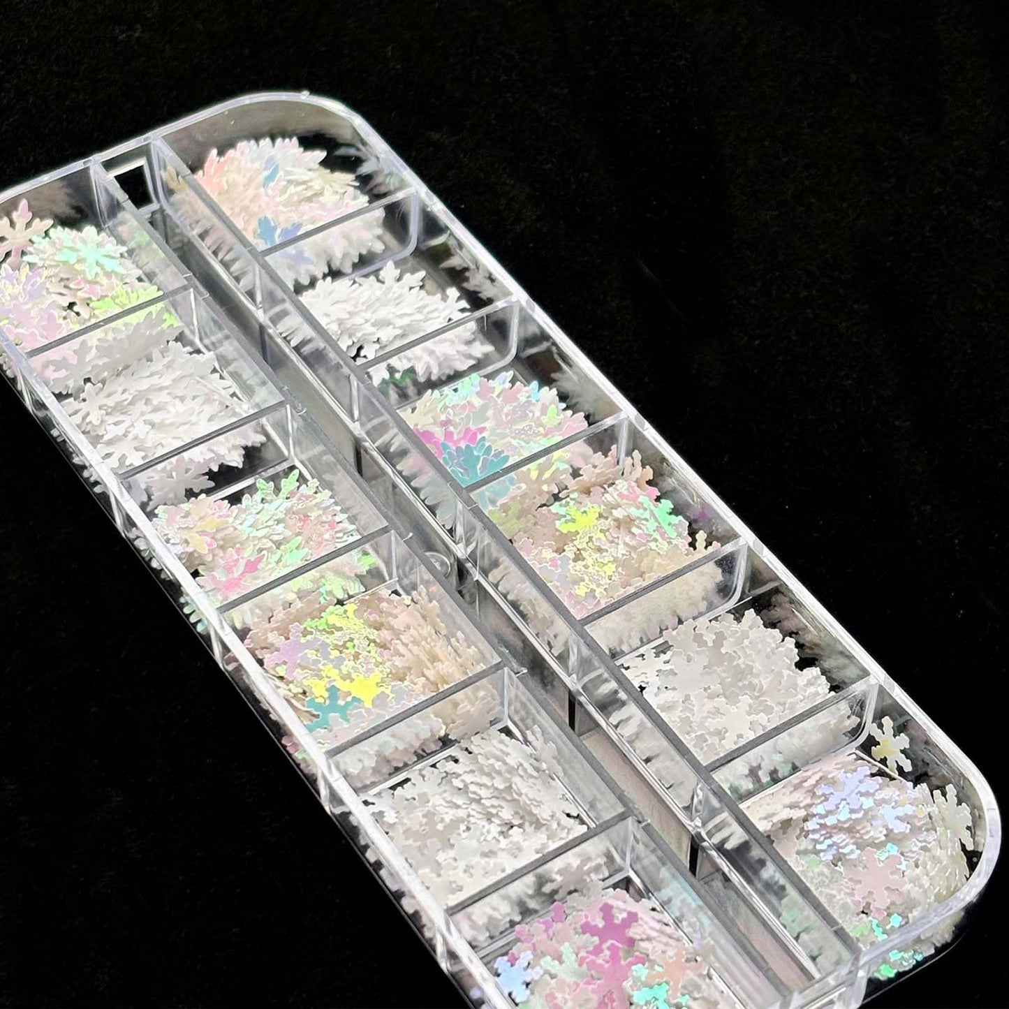2 Box Christmas Nail Art Glitters Snowflake Nail Sequins Xmas Nail Glitter 3D Mixed Snowflake Tree Star Circle Nail Sparkly Flakes Design for Women DIY Acrylic Manicure Holiday Nail Art Decoration