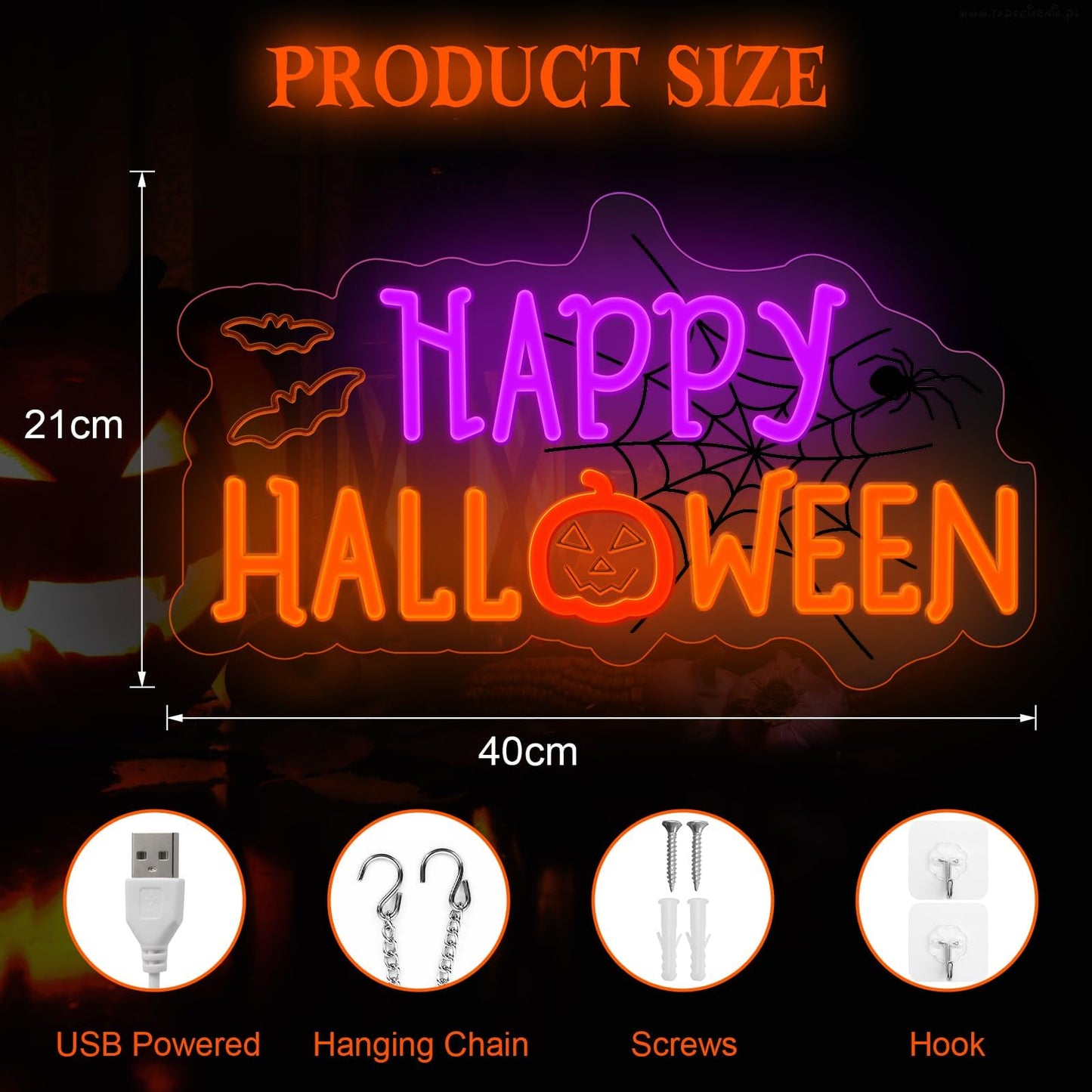 Halloween Neon Sign for Halloween Wall Decor,Dimmable Neon Light Bat & Pumpkin Light Up Signs for Halloween Bedroom Horror Party Bar Background Decoration