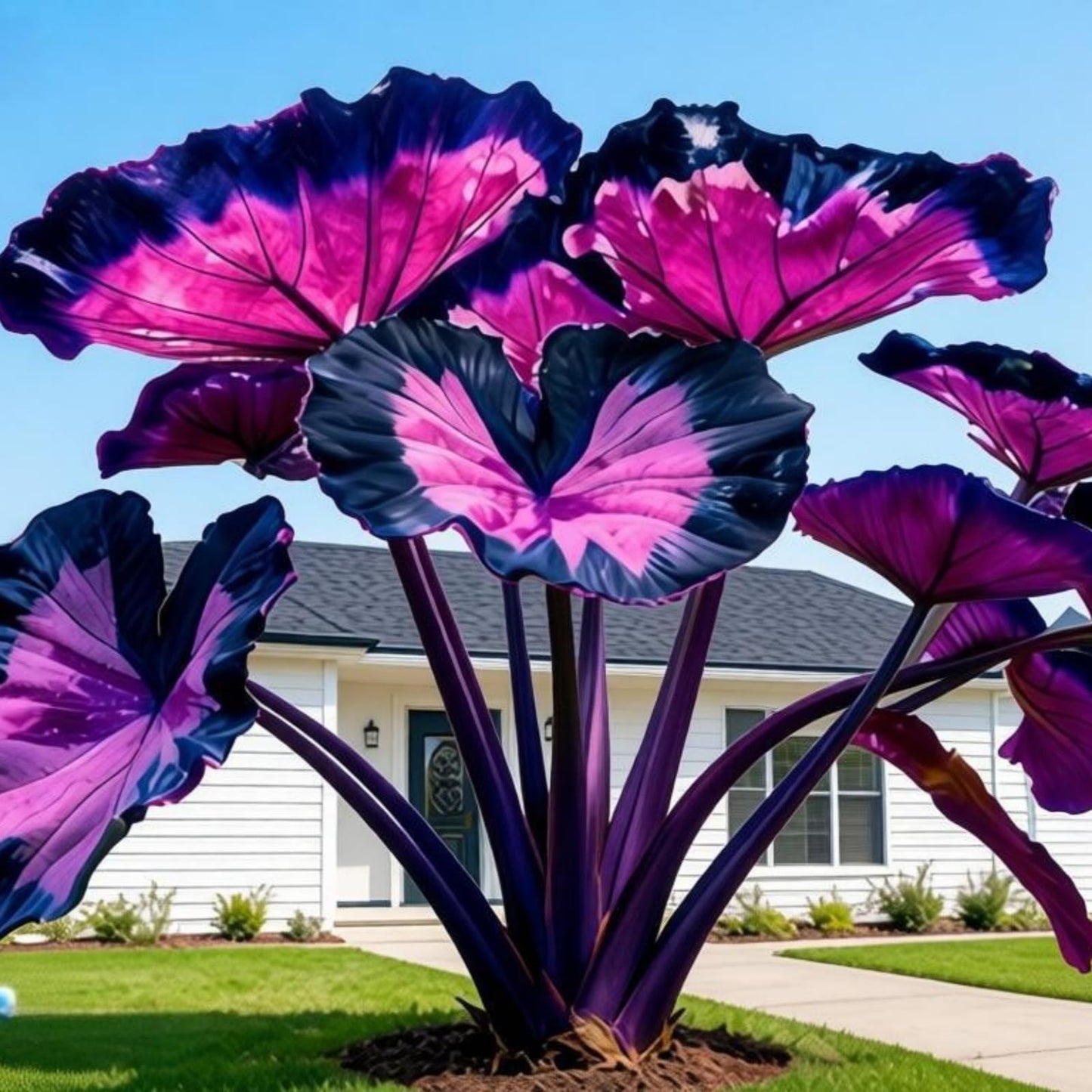 JWDSKT 2-Pack-Elephant Ear, Dramatic Foliage, Suitable for Shade Gardens, Low Maintenance, Purple-Black, Compact, Perennial.
