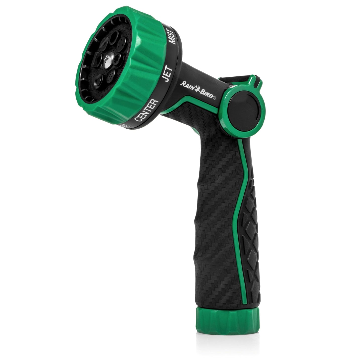 Rain Bird TCNZL8P Garden Hose Nozzle, Thumb Control, Carbon Fiber Texture, 8 Spray Patterns
