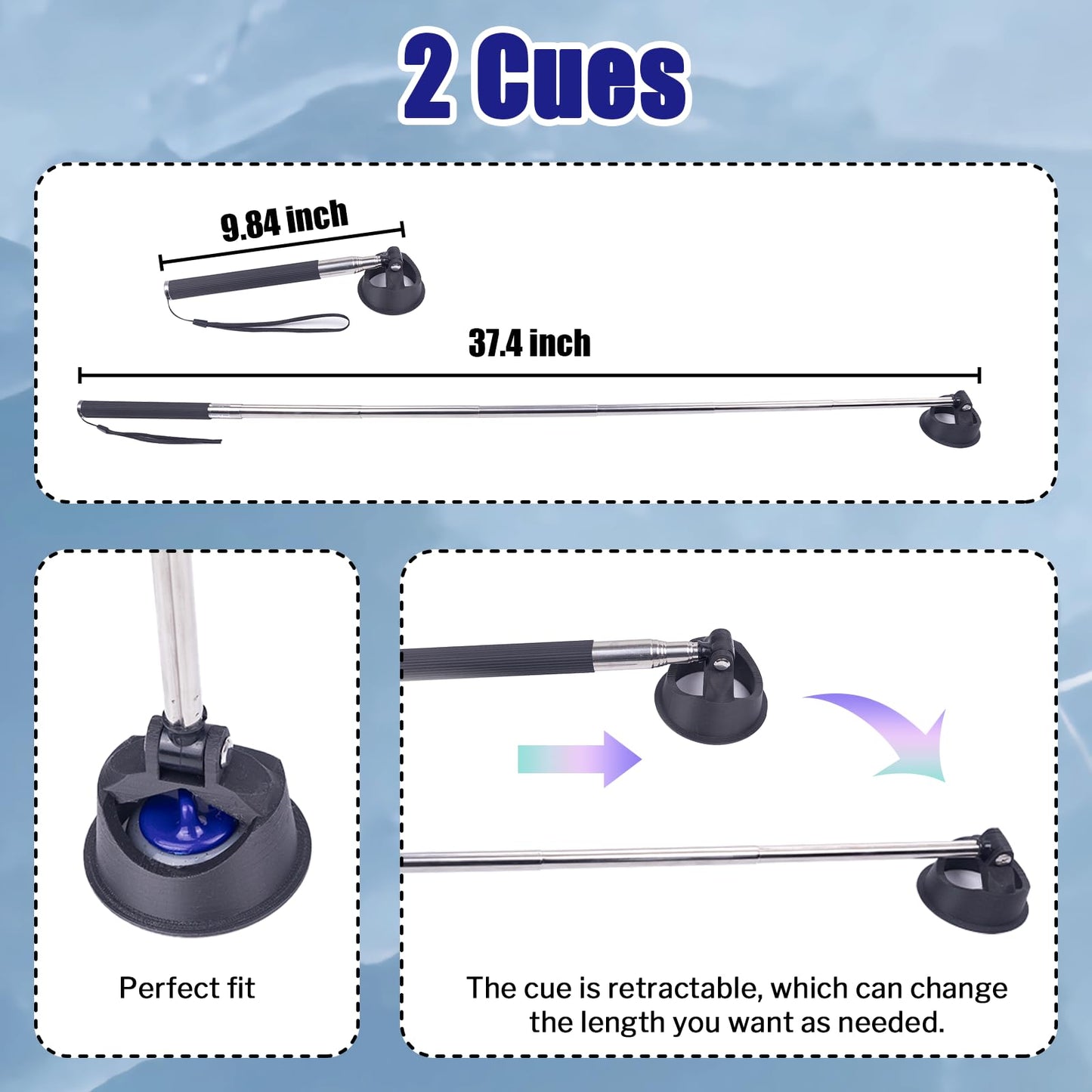 WodGod 11.8’L Shuffleboard, Curling and Bowling 3 in 1 Board Game Set,with 11.8 Foot Game Mat,2 Cues,8 Curling Rocks,6 Bowling Pins,Fun Family Game