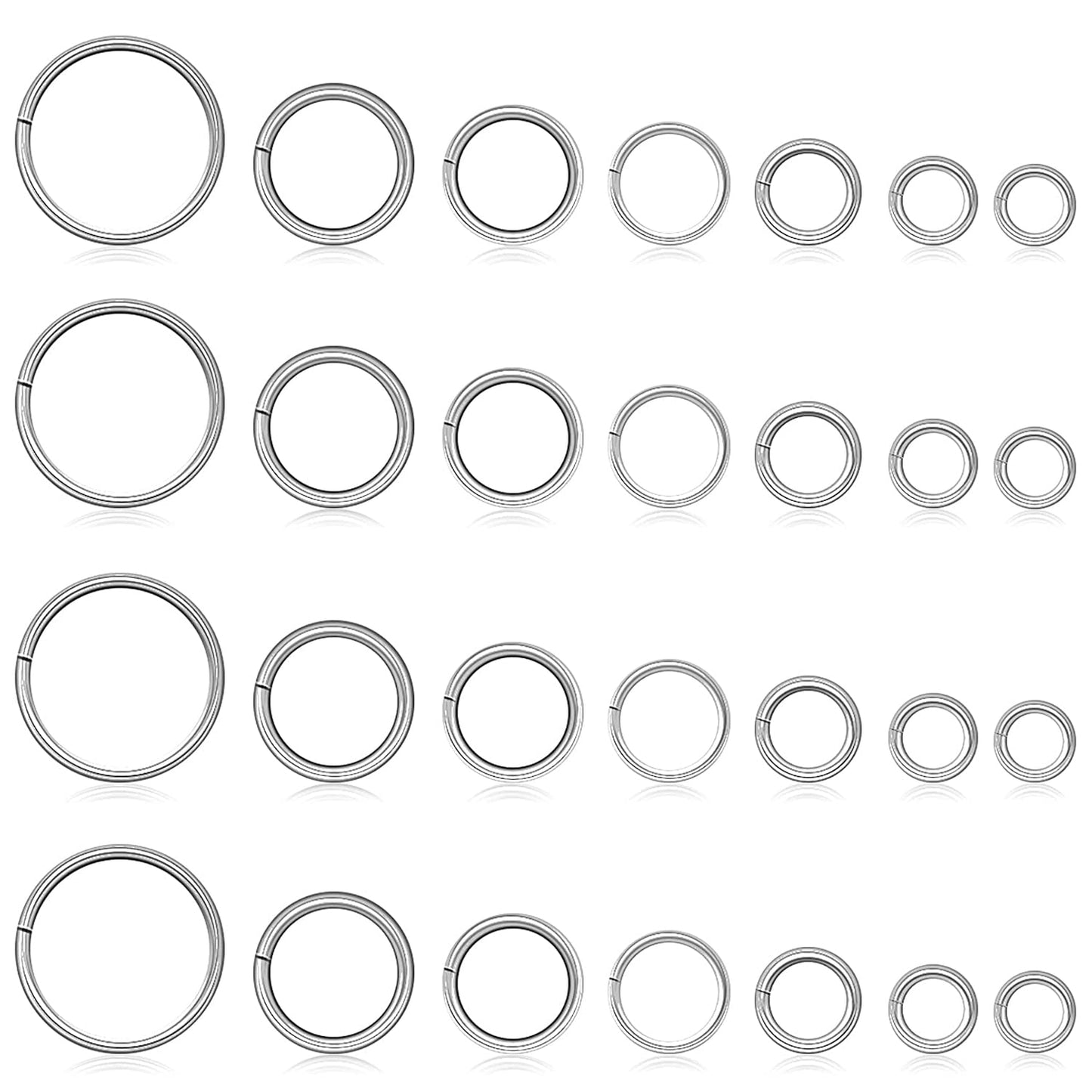 DANNEASY 1070pcs Nail Art Dangle Charm Piercing Tool Hand Drill Nail Piercing Charms Jump Rings Connectors Nail Accessories Jump Ring for Jewelry Craft Making Nail Art Supplies(Silver)