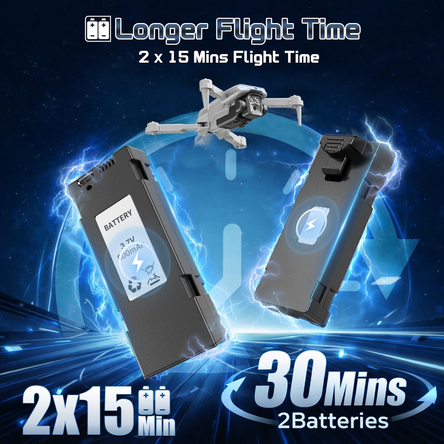 X-shop 1080P Drone with Camera for Adults Beginners, Foldable RC Quadcopter, One Key Start, Gesture Control, Altitude Hold, 360° Flips, 30 Min Flight Time, 2 Rechargeable Batteries, Toy Gift for Kids