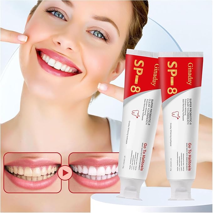 Sp-8 Probiotic Whitening Toothpaste, Enhanced Formula with 8 Probiotics Oalance Oral Microbiota for Enamel Protection, Deep Cleaning Care Toothpaste Fresh Breath -2Pcs