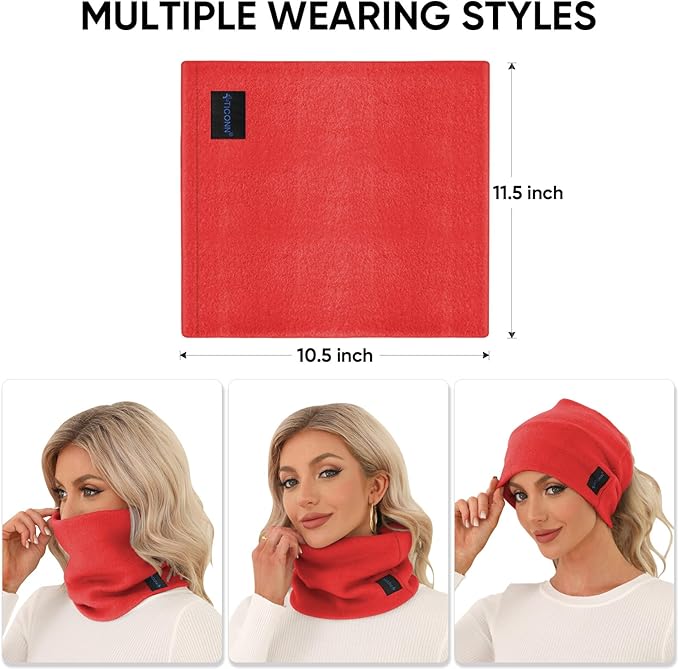 TICONN Neck Gaiter Face Cover Scarf, Breathable Sun & Wind-proof for Skiing Fishing Hiking Cycling