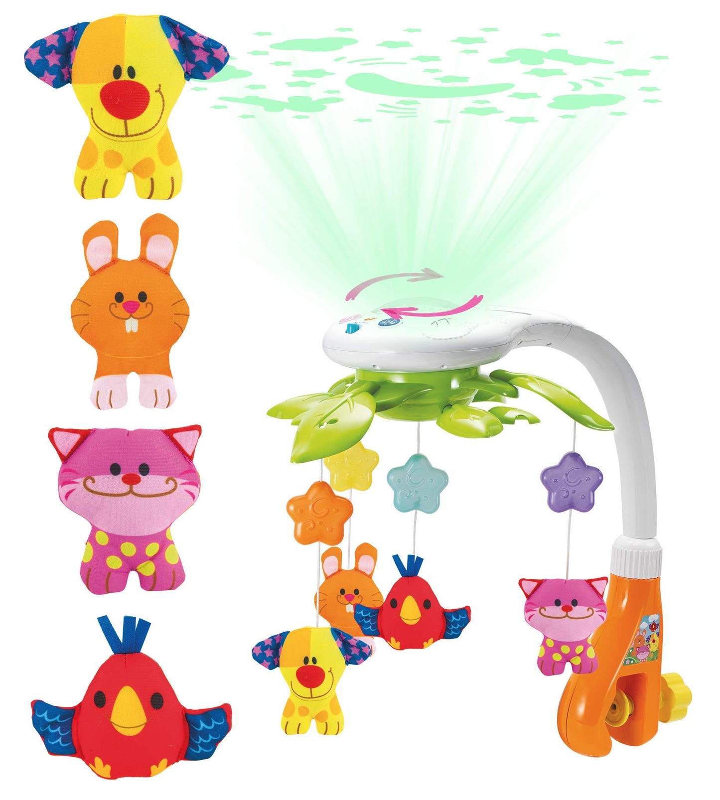 Baby Crib Mobile with Music and Lights - Rotating Musical Mobile for Crib with Star Projector, Calming Lullabies, Nature Sounds - Nursery Crib Toys for Newborn Boys and Girls Ages 0-5 Months