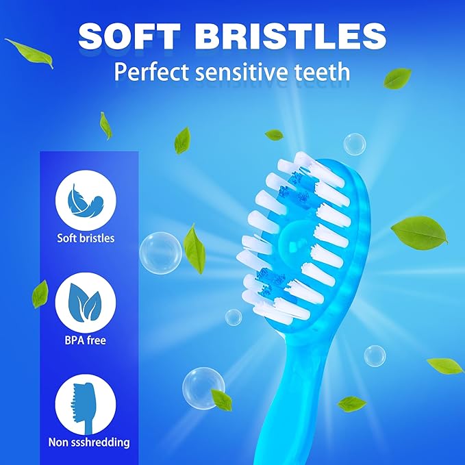 Mini Disposable Toothbrushes with Toothpaste 5 in 1 Portable Individually Wrapped Travel Toothbrush with Toothpaste + Tongue Scraper + Picks+Floss Travel Case (Green Plum Tea, 10)
