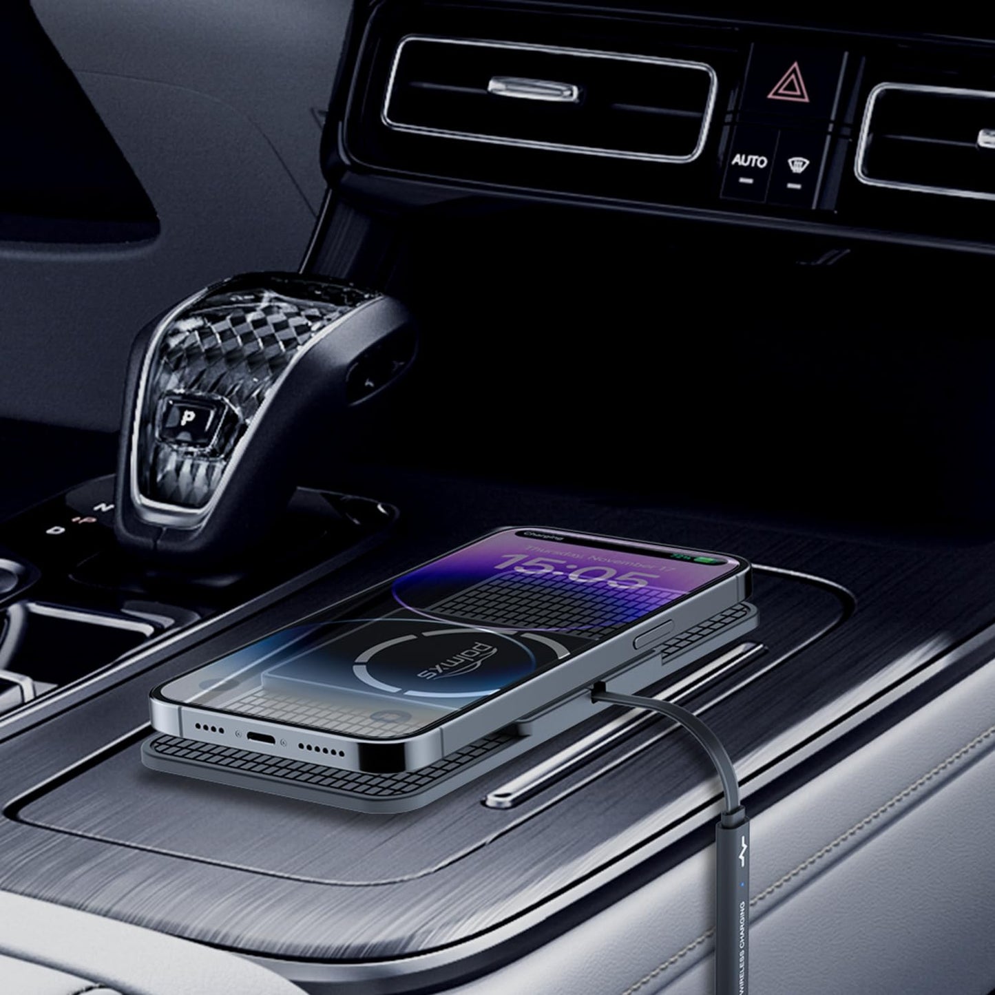 Magnetic Wireless Charger car Charging pad,POLMXS Fast Wireless Phone Charger Cell Phone Cordless Charging mat Compatible with iphone12/13/14/15 Series airpod (C11)