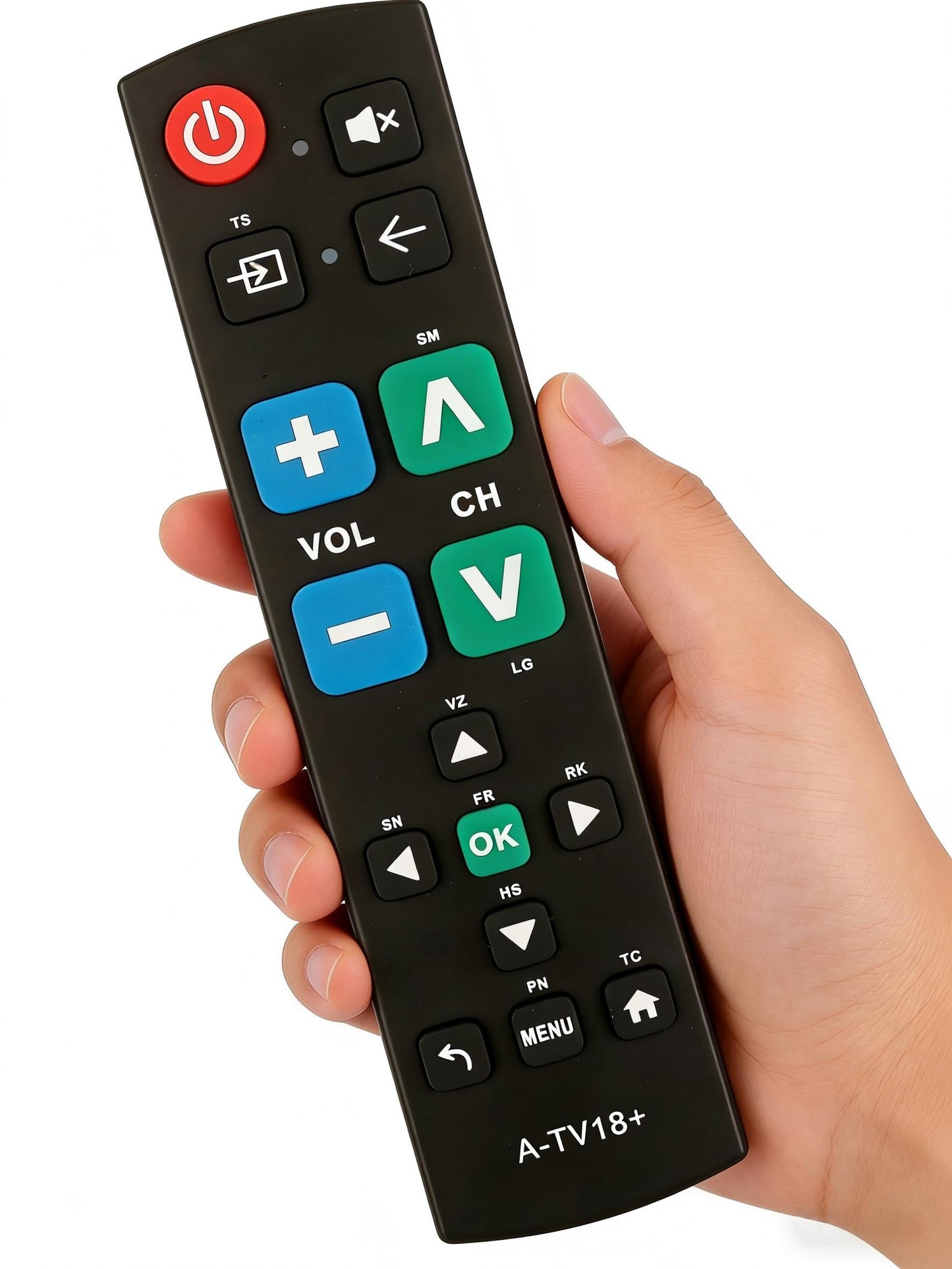 Big Button Universal TV Remote Simple Easy to Use, Great for Seniors, Works with Major TV Brands