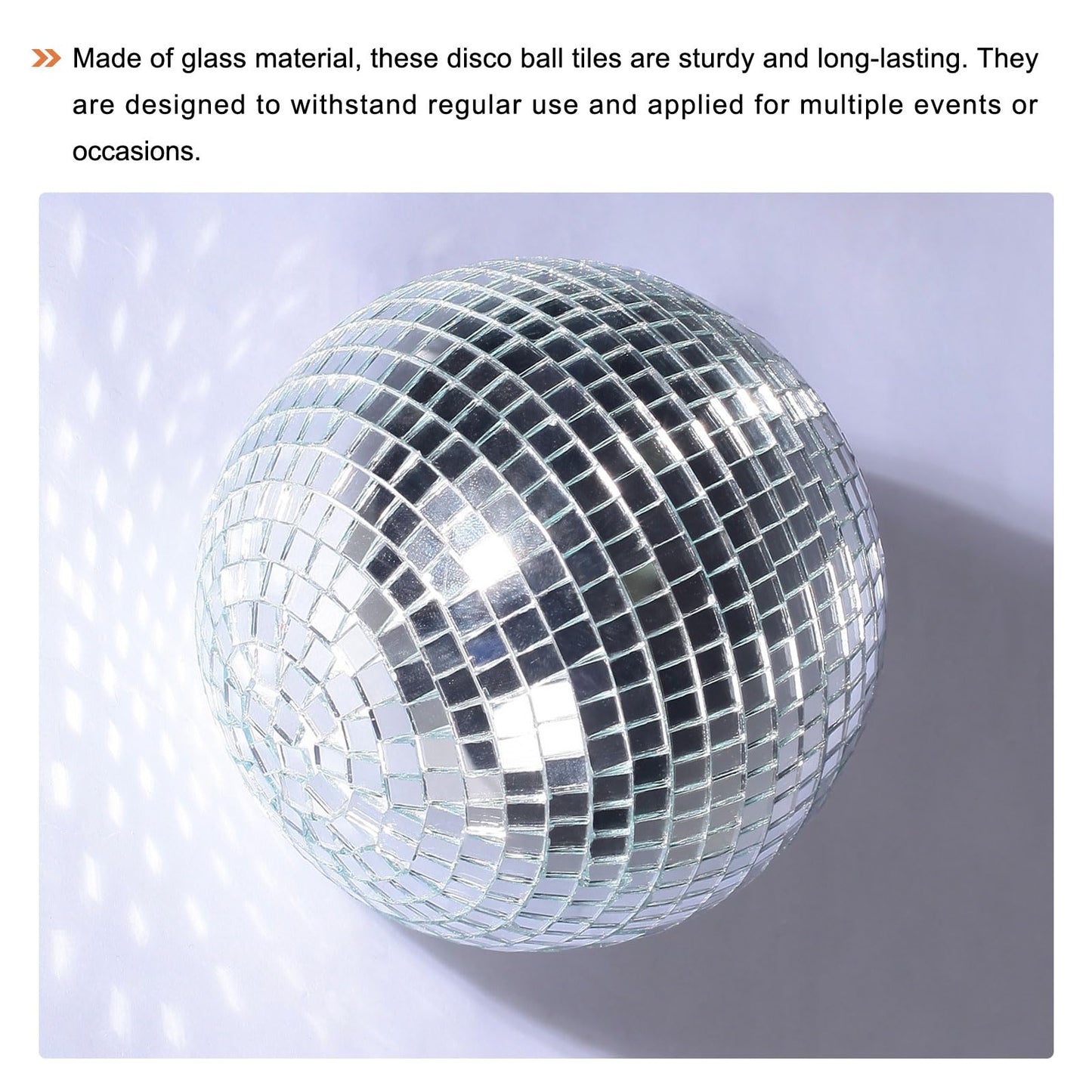 MECCANIXITY 750Pcs Mirror Mosaic Tiles, 10 x 10mm Square Glass Tiles Self-Adhesive Small Mirrors for Crafts, 3D Background Wall, DIY, Disco Light Ball (Silver)
