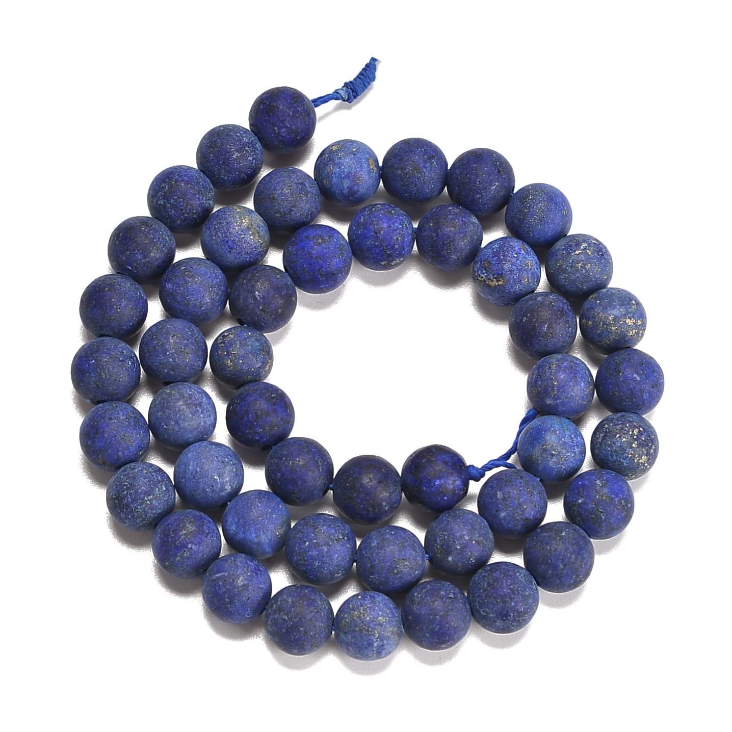 jodaying 10mm Lapis Lazuli Matte Round Natural Gematone Loose Beads for Jewelry Making DIY 1 Strand 15"
