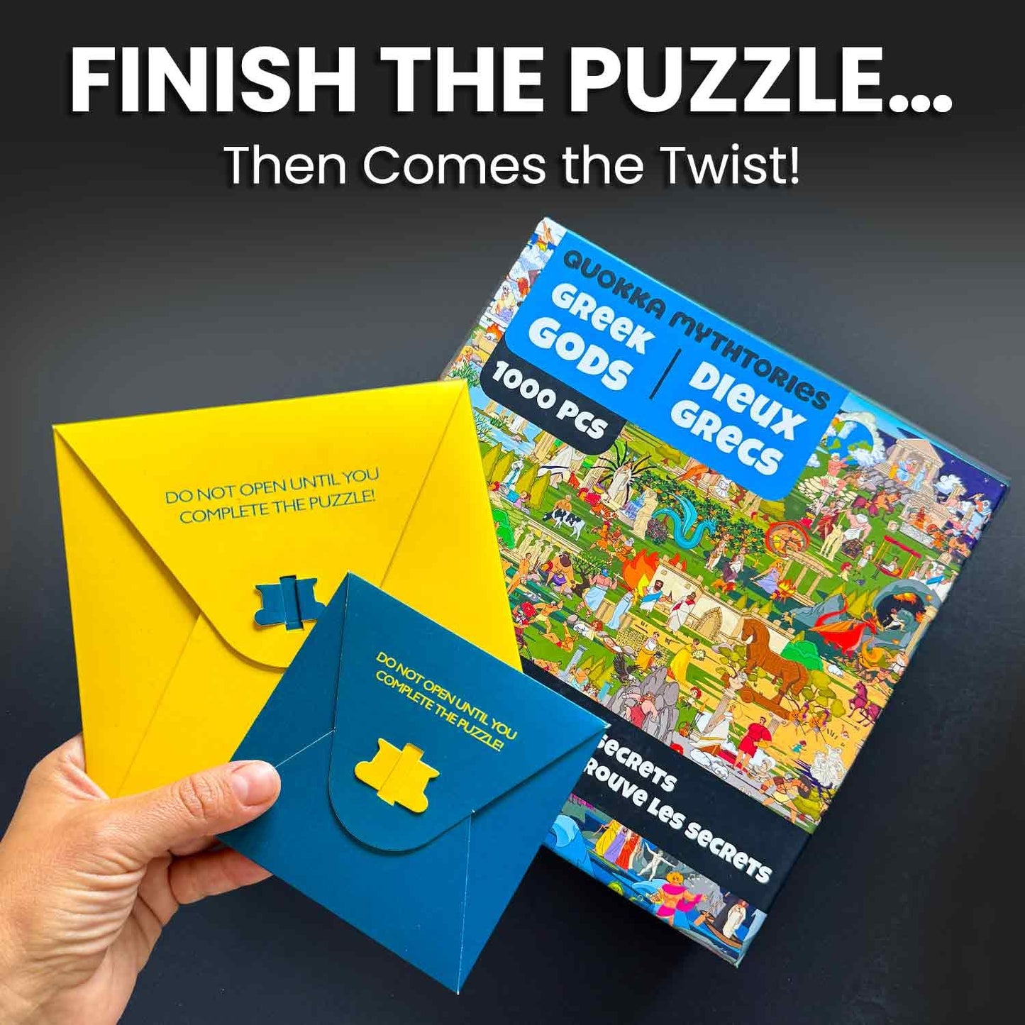 QUOKKA 1000 Piece Jigsaw Puzzle for Adults Greek Gods – Puzzles for Adults 1000 Pieces Premium Box Packaging - Extra Fun with Hidden Secrets & Audio Story – Perfect Relaxation & Creativity & Gift