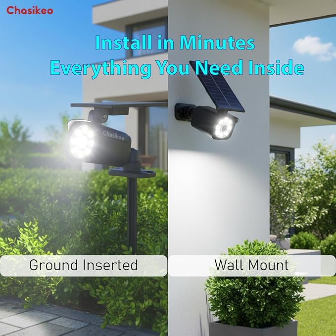 Solar Motion Light Outdoor, Solar Spotlight with Motion Sensor, IP67 Waterproof Solar Power Security Light, 360° Rotatable for Garden, Yard, Pathway, Fence, Driveway, 1200LM(1 Pack)