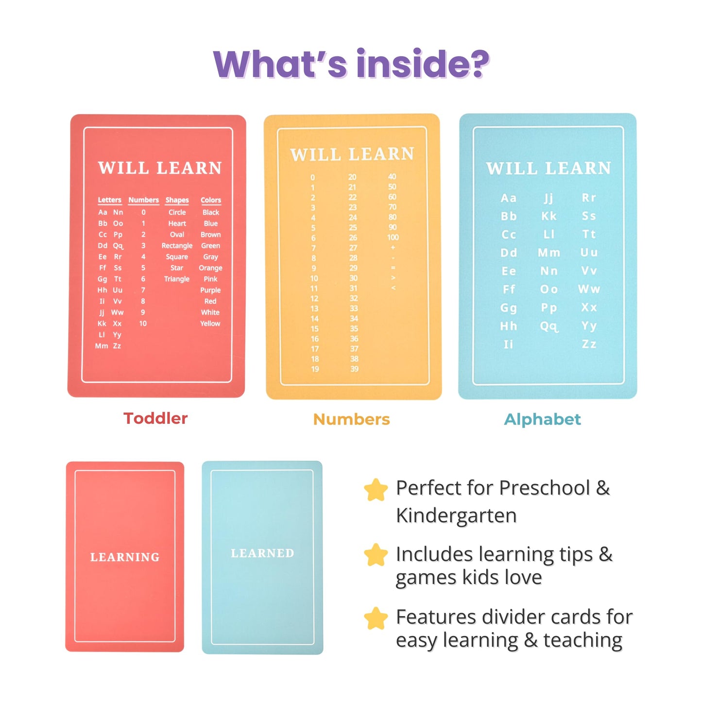 BRAINSTRONG Preschool and Toddler Flashcards | Ages 2-5 | Preschool - Kindergarten | Letter Numbers Shapes Colors | Brainstrong Premium Flash Cards | Preschool Learning Esssentials in Three Decks