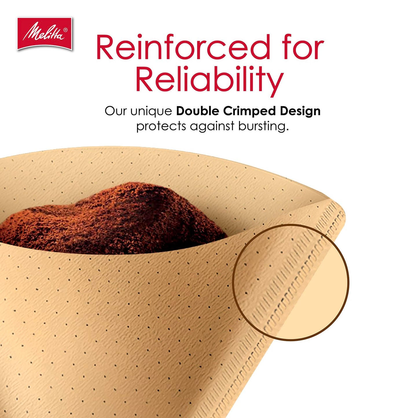 Melitta #4 Cone Coffee Filters, Bamboo, 80 Count (Pack Of 6), 480 Total Filters - Fits all 8-12 Cup Cone Coffee Makers and Pour-Overs, Compostable, Tear-Resistant, Made in USA