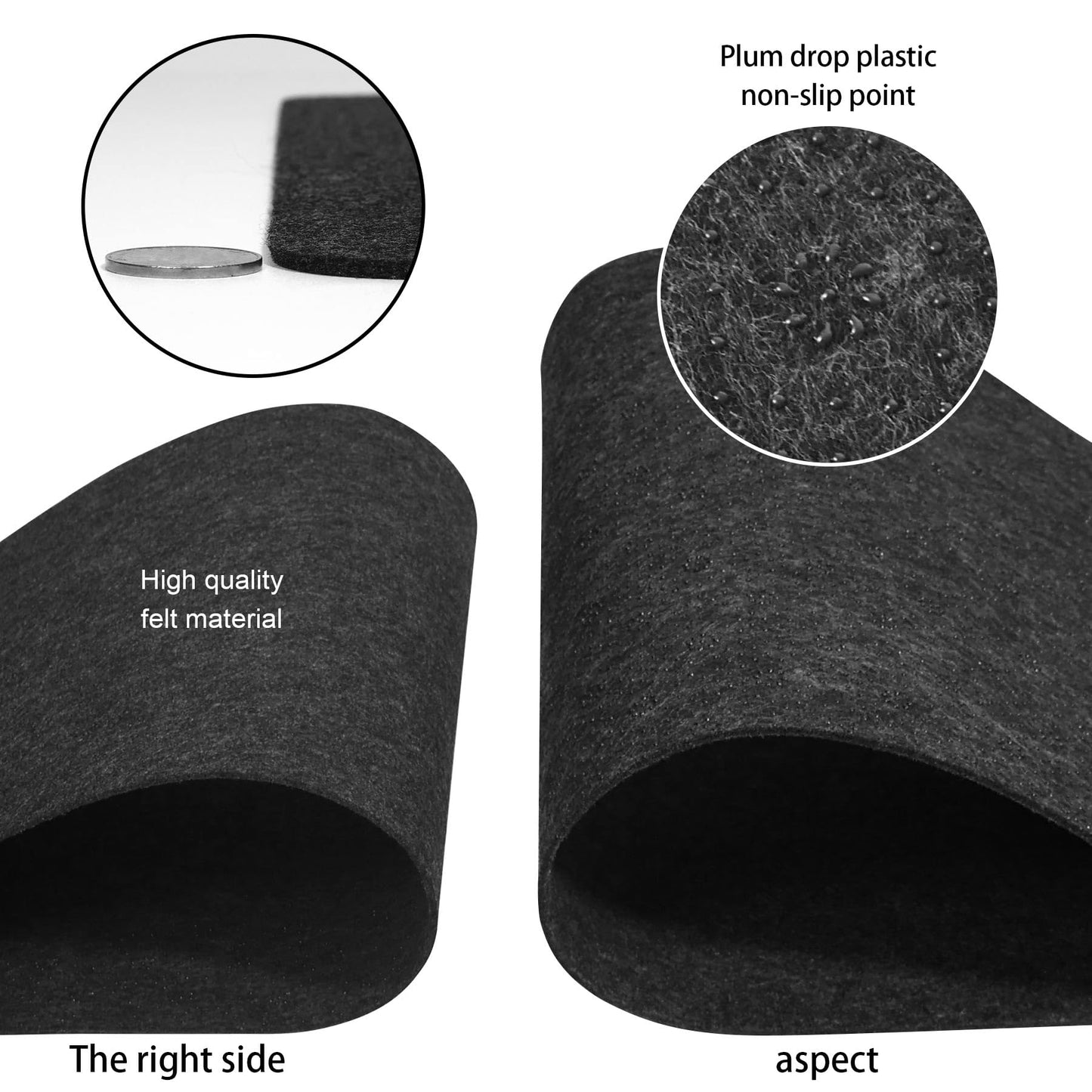 Large Felt Desk Mat,47.2"x 23.6",Non-Slip Desk Pad for Office and Home,120x60cm Full Table Mouse Pad,Keyboard Mats for Desk,Desktop Protection(Dark Gray)