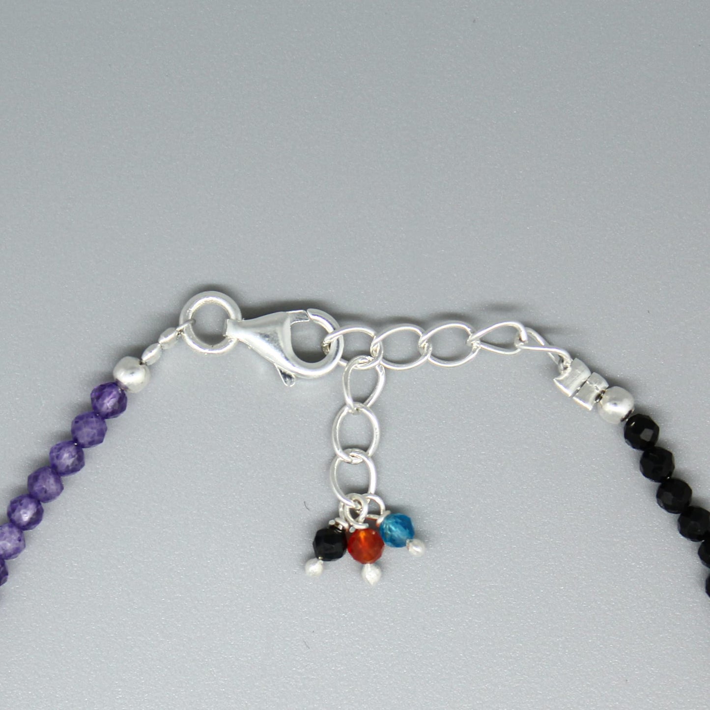 GemInspire Natural Full Beaded 7 Chakra Beads Bracelet, Handmade Jewelry, 925 Sterling Silver 8 Inch Adjustable Chain Perfect Gift For Her (7 Chakra)