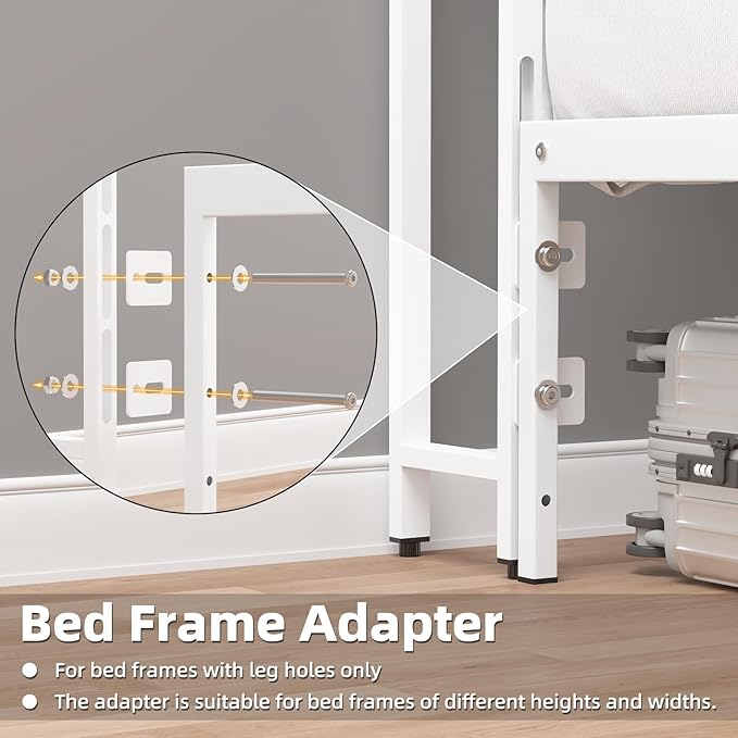 Twin Sized Headboard with 2 Tiers Storage Shelves, Sturdy and Stable Headboard with Charging Station, USB Ports and LED Light for Twin Bed Frames,White