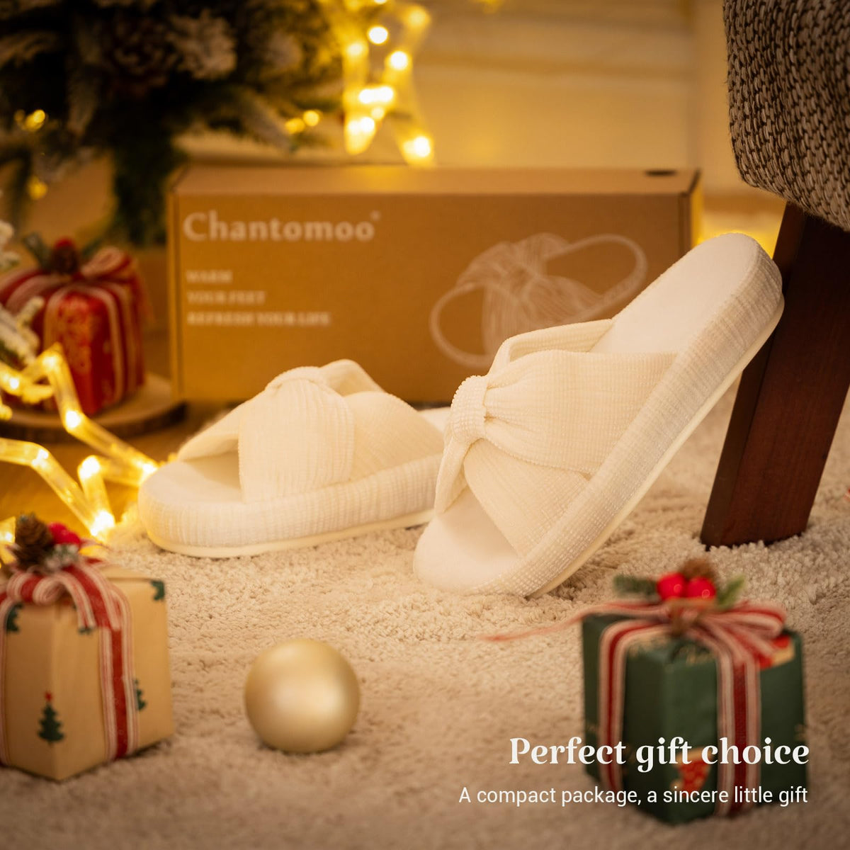 Slippers for Women Memory Foam House Bedroom Bow Crossbands Pearlescent Slipper Shoes Comfy Trendy Gift Slippers White Size 7 8 6.5