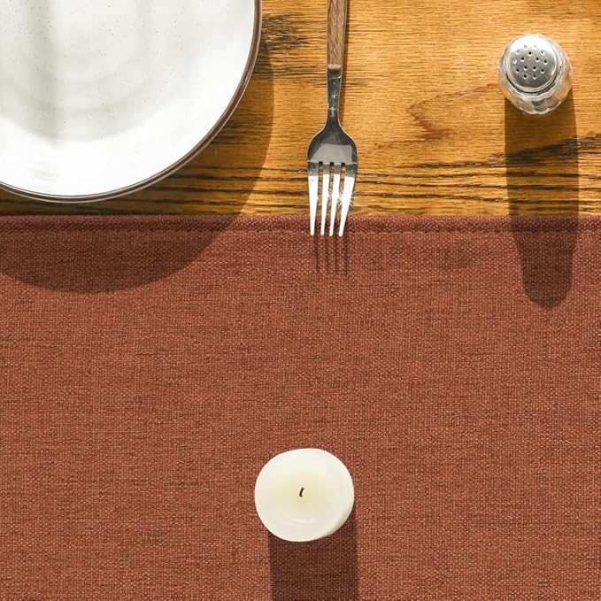 Artoid Mode Rusty Orange Table Runner, Seasonal Fall Thanksgiving Washable Kitchen Dining Table Decoration for Home Party Decor 13x108 Inch