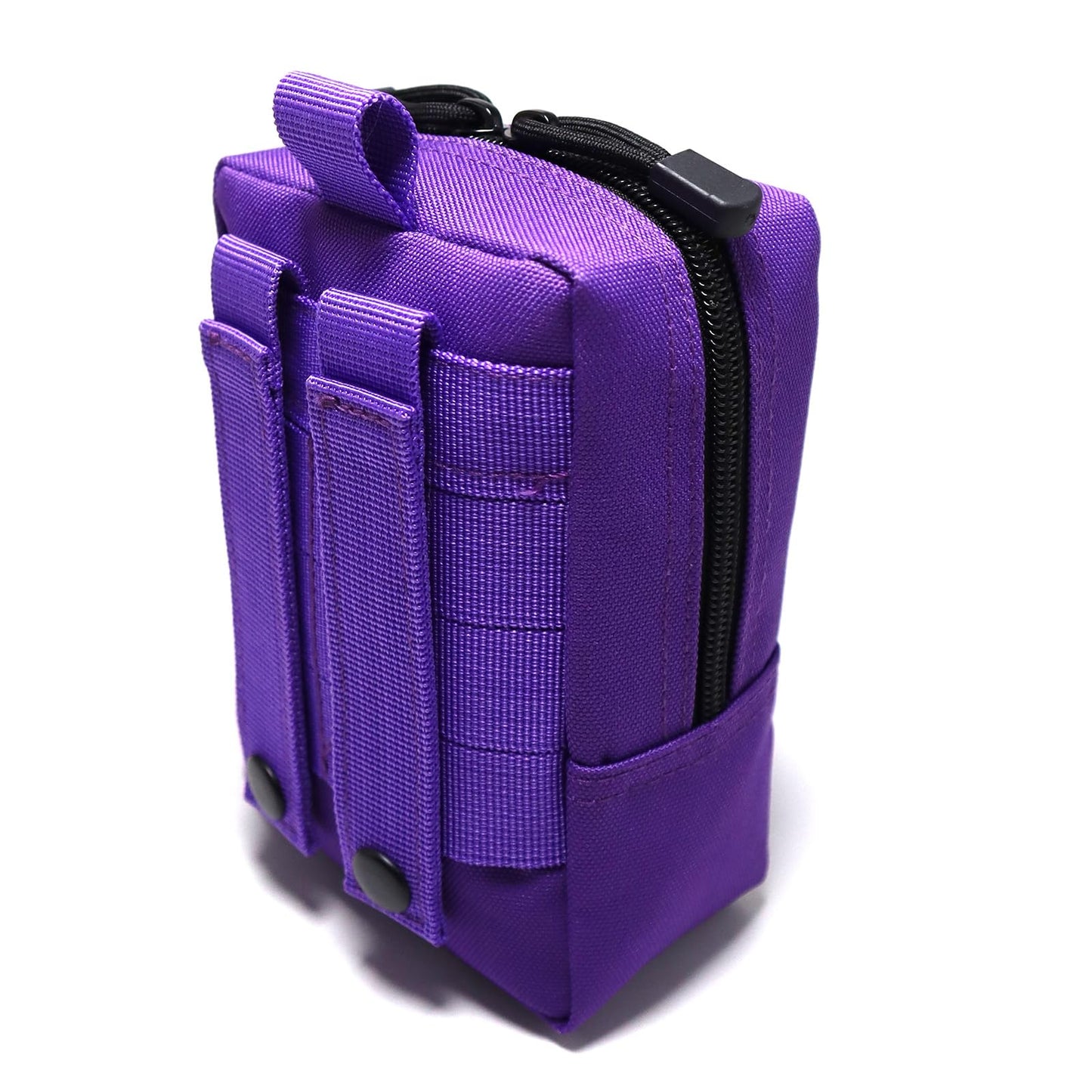2 Pack Tactical Molle Pouches Small Molle Utility Pouch Small Tactical Accessory Bag Belt Pouches Vest Pouch Compact Water-Resistant EDC Pouch with Flag Patch (Purple)