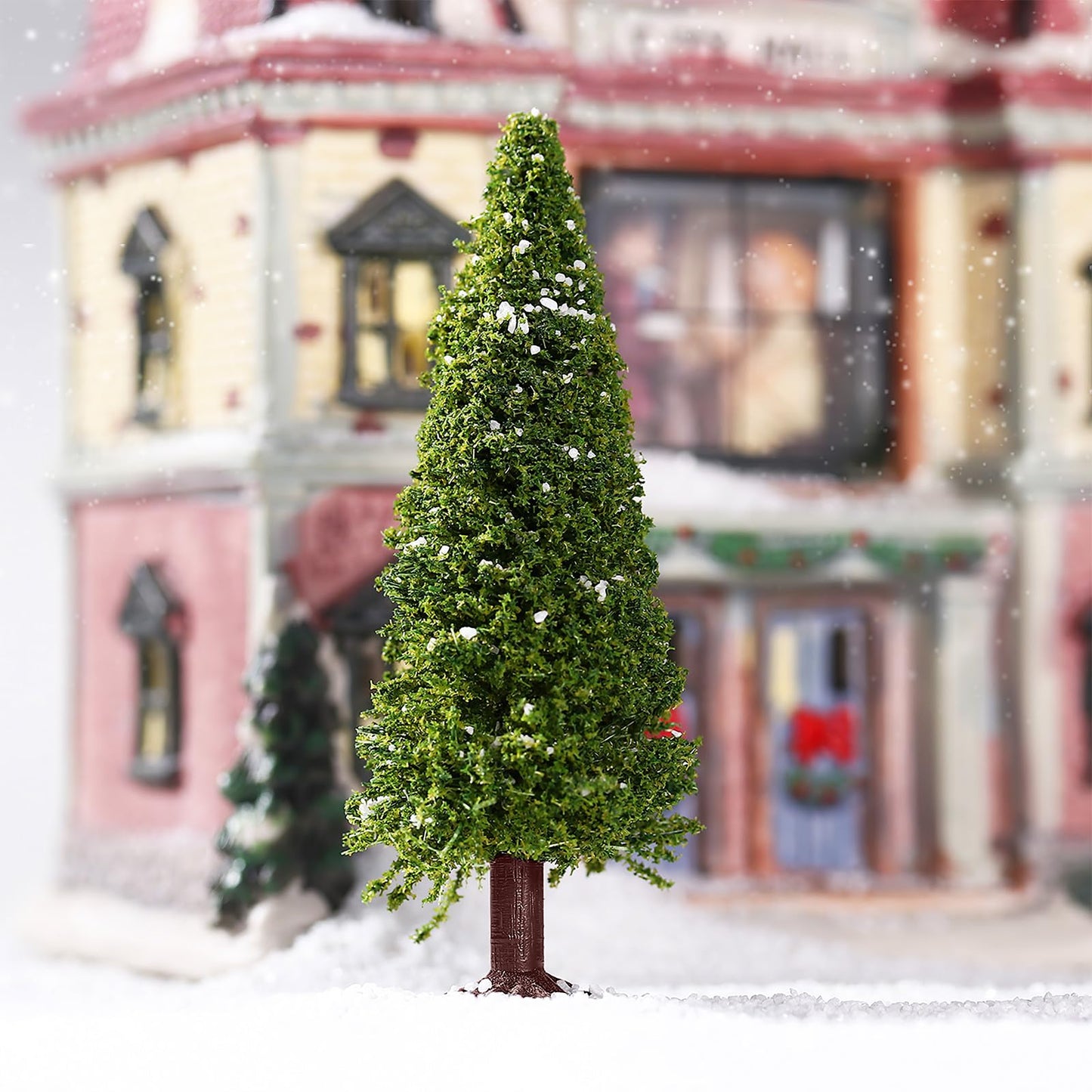 WRITWAA 15Pcs Mini Cedar Model Trees for Model Railroad Scenery Landscape Layout Small Green Trees for Diorama Kits and Miniature Train Accessories
