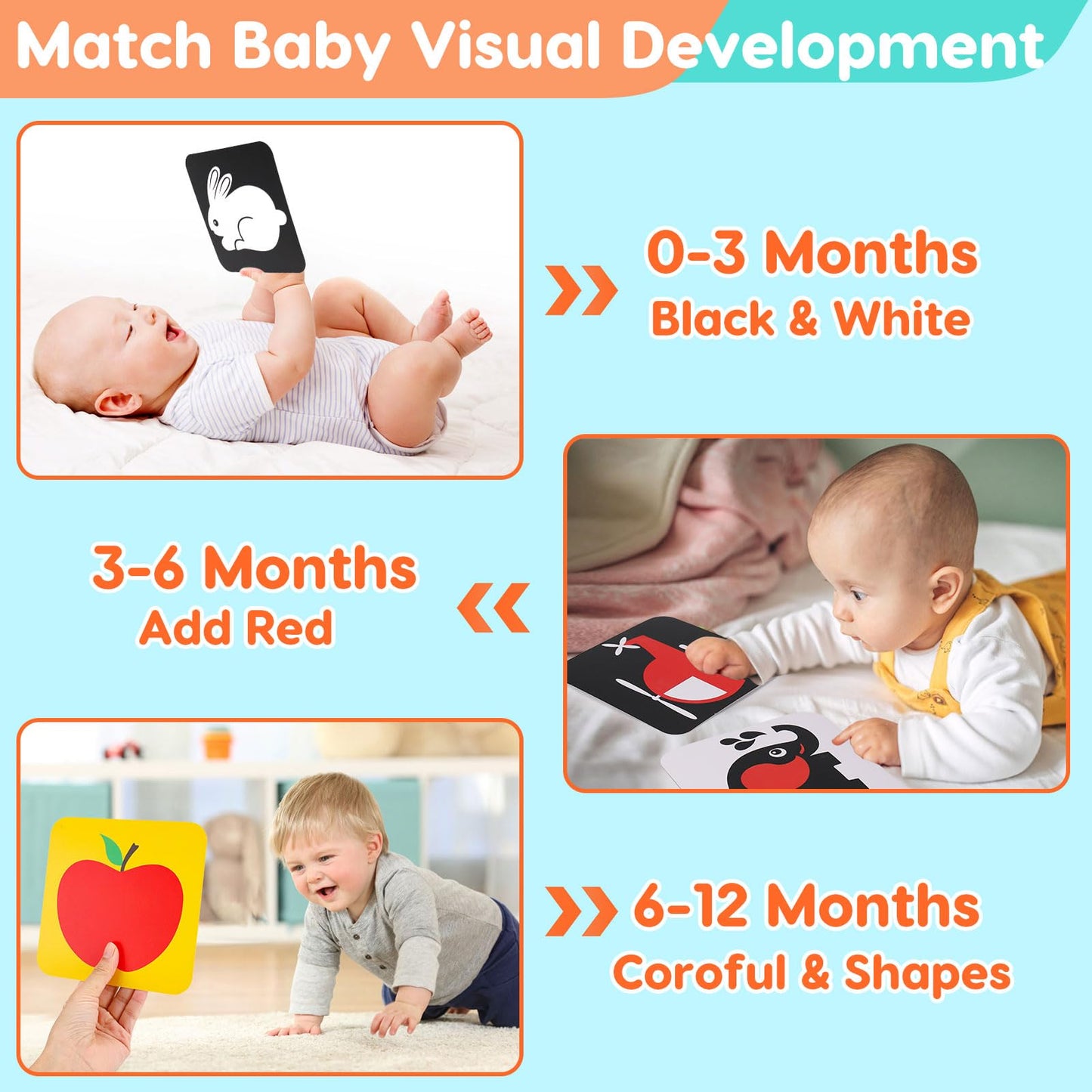 Melodyinn Baby Sensory Mirror Toys for 0-3-6-12 Months