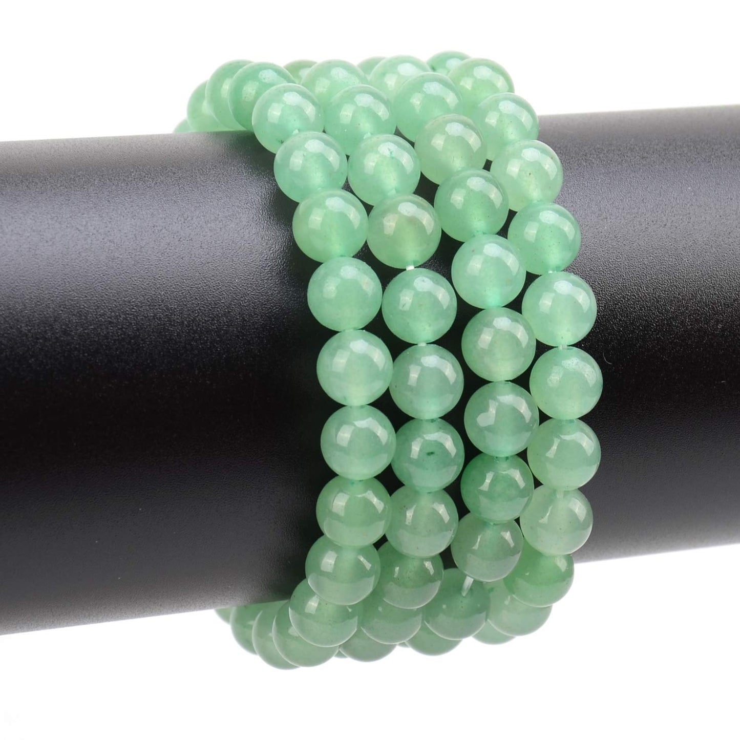 LPBeads 100PCS 8mm Natural Green Aventurine Beads Gemstone Round Loose Beads for Jewelry Making with Crystal Stretch Cord