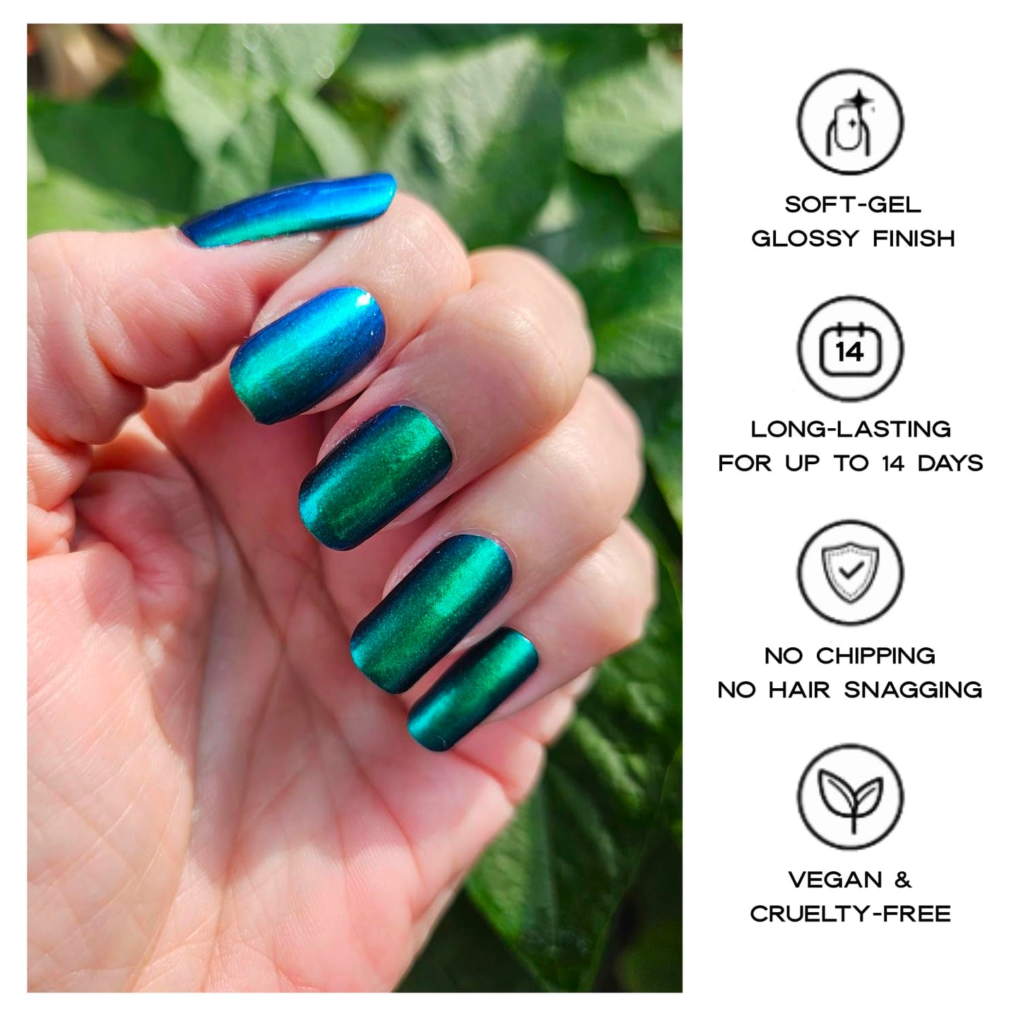 Adora Couture Semi-Cured Gel Nail Strips - 30 Salon-Quality Stickers with UV Light Required, Long Lasting, Easy Application & Removal, Includes Prep Pads, Nail File, Wooden Stick (Green Pine)