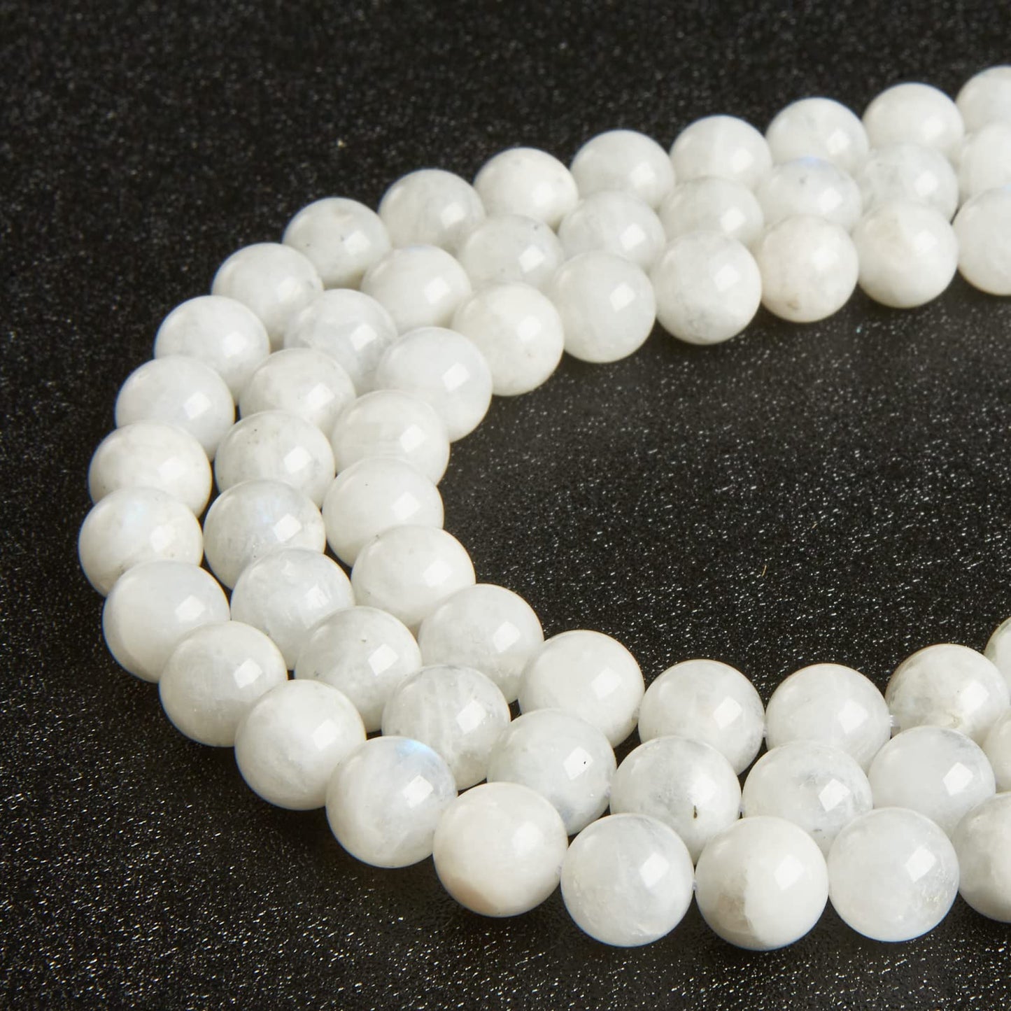 100pcs 8mm Moonstone Beads Natural Gemstone Beads Round Loose Beads for Jewelry Making