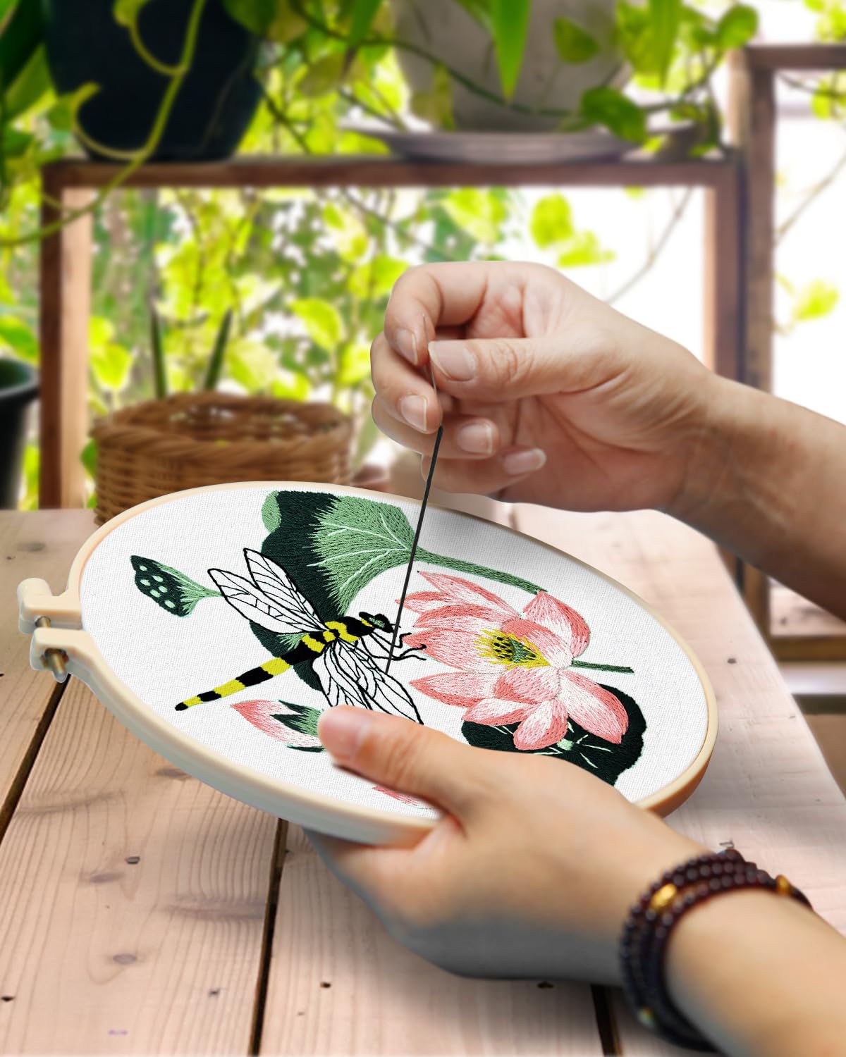 TINDTOP Embroidery Kit for Beginners Adult, Owl Embroidery Kit for Beginners Include Embroidery Cloth Hoops Threads for Craft Lover Hand Stitch with Embroidery Skill Techniques