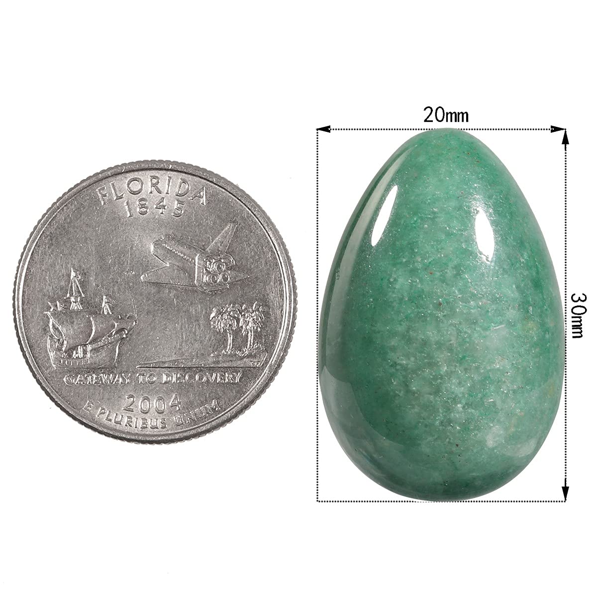 rockcloud Pack of 4 Polished Egg Pocket Stone Worry Stone Healing Crystal for Home Office Table Decor, Green Aventurine