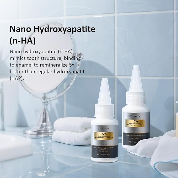 Nano Hydroxyapatite & Alpha-Hydroxy Acid Ampoule Toothpaste – Advanced Enamel Repair & Gentle Whitening, 5X More Effective Remineralization, pH Balancing, Cavity Prevention