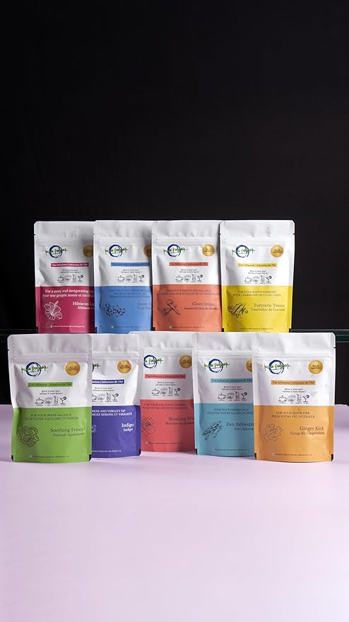 Blue Pepper Mint Tea Infusion | Refreshing Mint Blend with Rose Petals, Coriander, Licorice Root & Amla | Caffeine-Free Natural Beverage