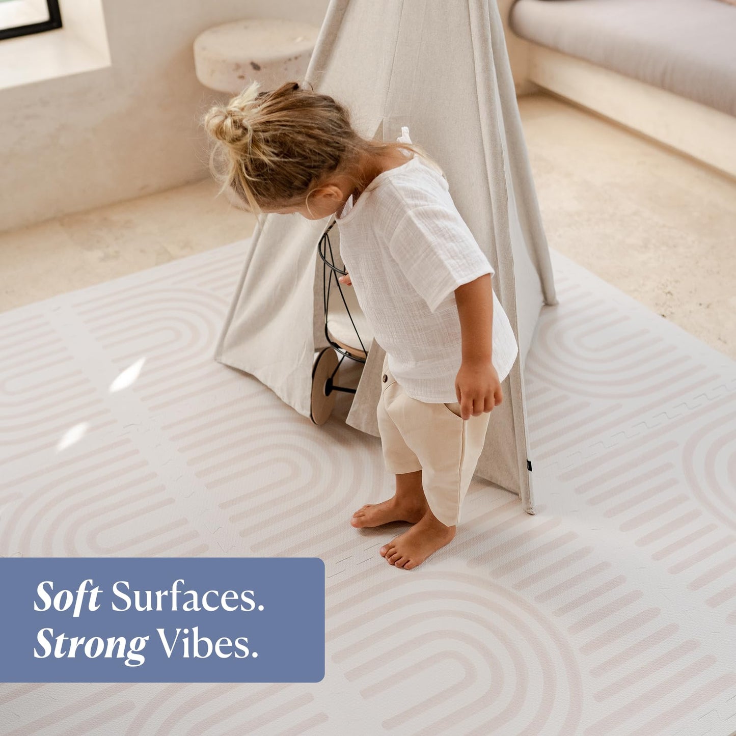 Toddlekind Playmat - Premium Foam Playmat, 4 x 6 feet, 6 Tile Extra Thick Foam Floor Puzzle Mat for Babies/Toddlers Stylish, Non-Toxic, Odorless. Perfect for Tummy Time & Play. 0m+