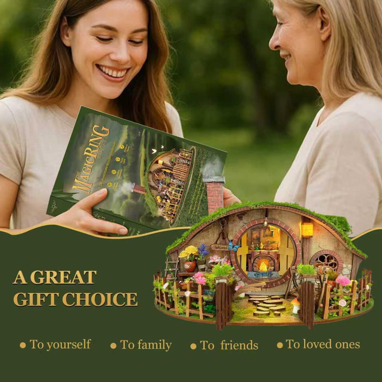 DIY Miniature House Kit - Wooden 3D Puzzles Blind Box Design, Stress-Relieving Craft for Teens & Adults, Dollhouse Kit Gift & Home Decor