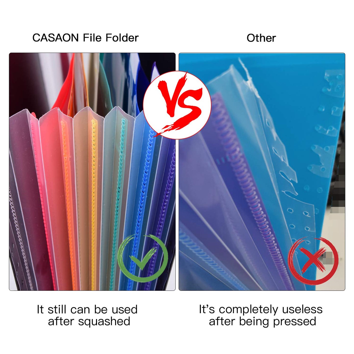 7-Pocket Expanding File 3pcs, Plastic Expandable File Folder - Black&Blue&Red