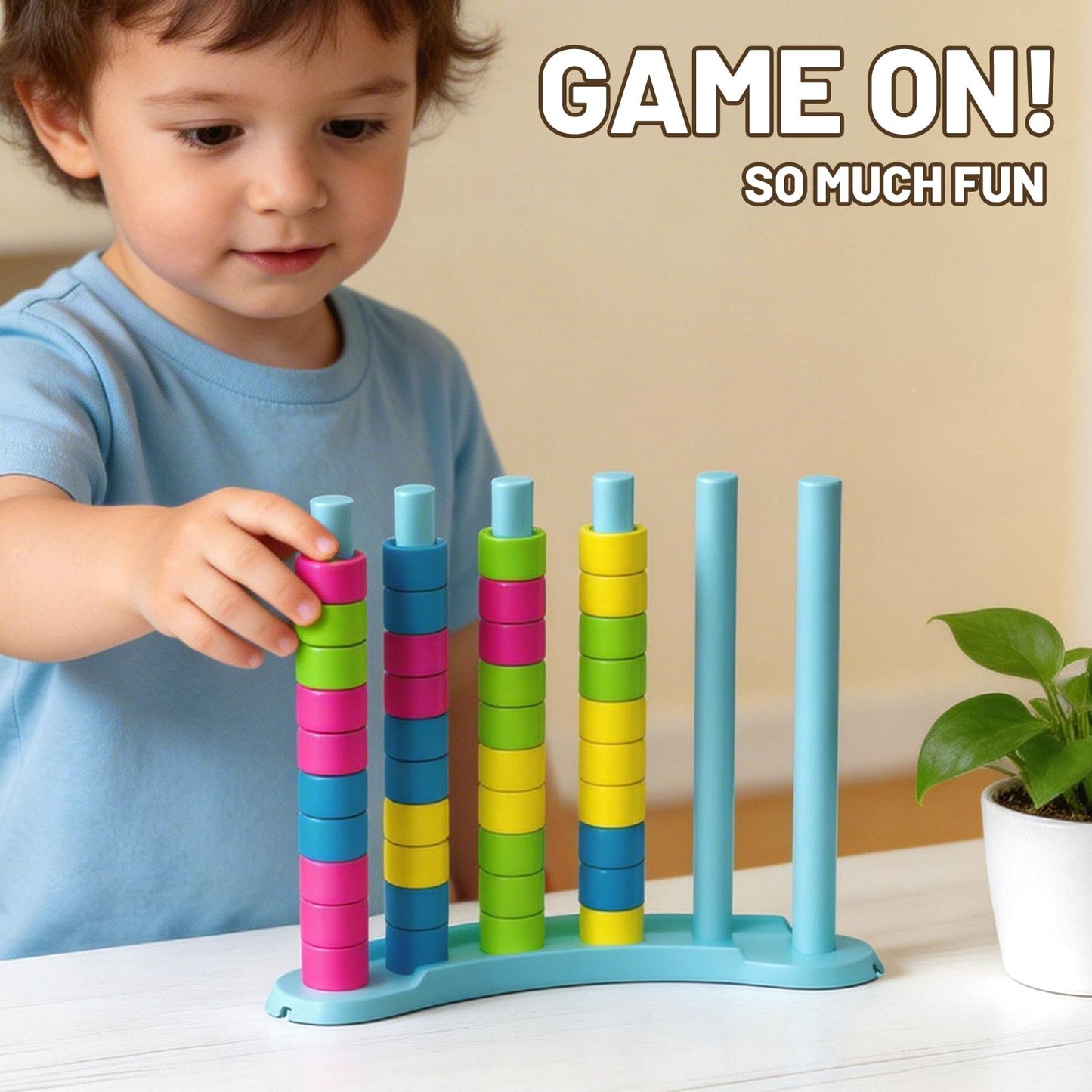BBnote Color Matching Challenge Game, Fast Pattern Match Ring Stacking Puzzle Stack Games, 1-2 Players, Family Board Game for Kids & Adults, Birthday Easter Christmas Party Gifts for Boy & Girl