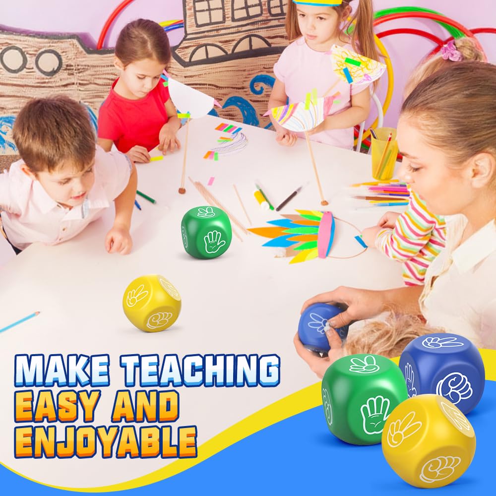 Cybemaga 3 Pcs Foam Squeeze Dice Cube for Kids Adults, Portable Soft Slow PU Dice with 6 Sided for Finger-guessing Game, Perfect Prize Gift for Birthday Christmas Party