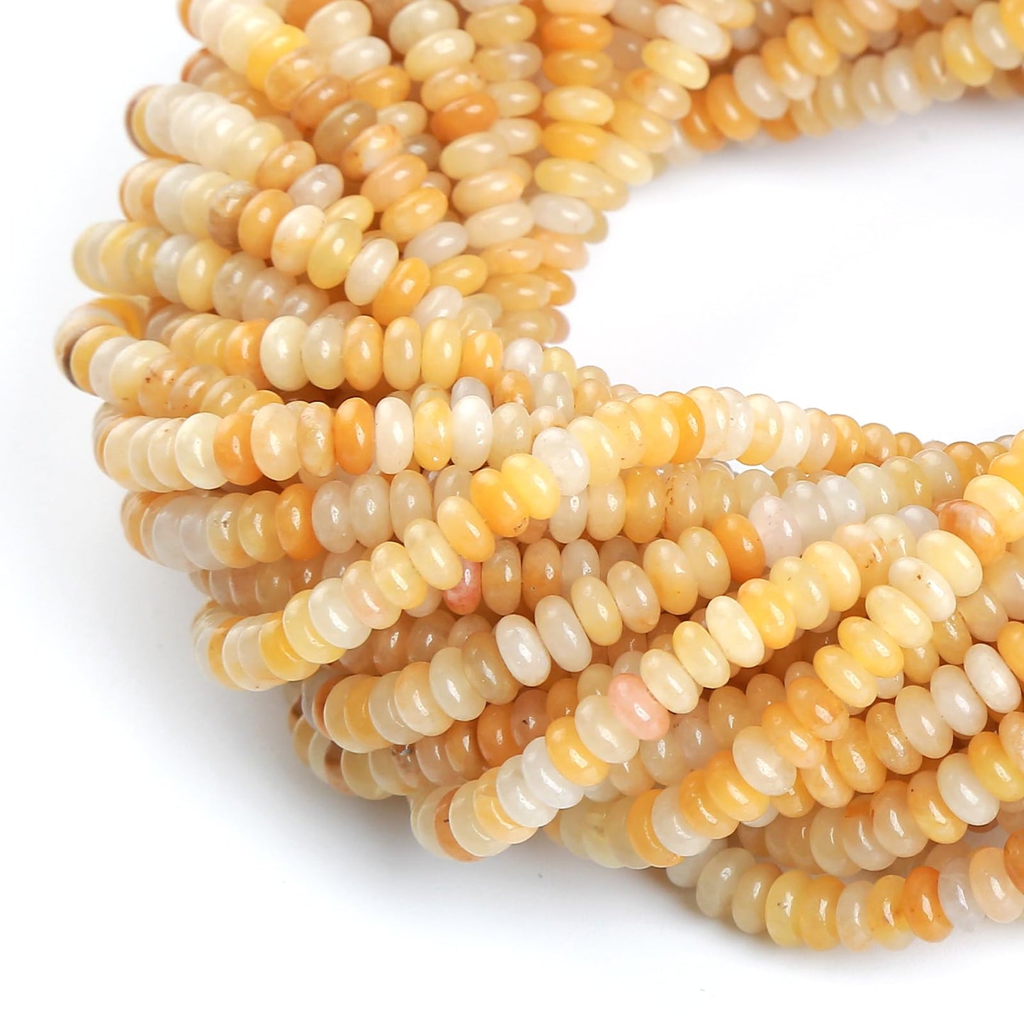150PCS 2x4mm Natural Yellow Aventurine Jade Stone Rondelle Beads Abacus Disk Stone Beads Round Loose Spacer Gemstone Beads for DIY Bracelet Necklace Jewelry Making