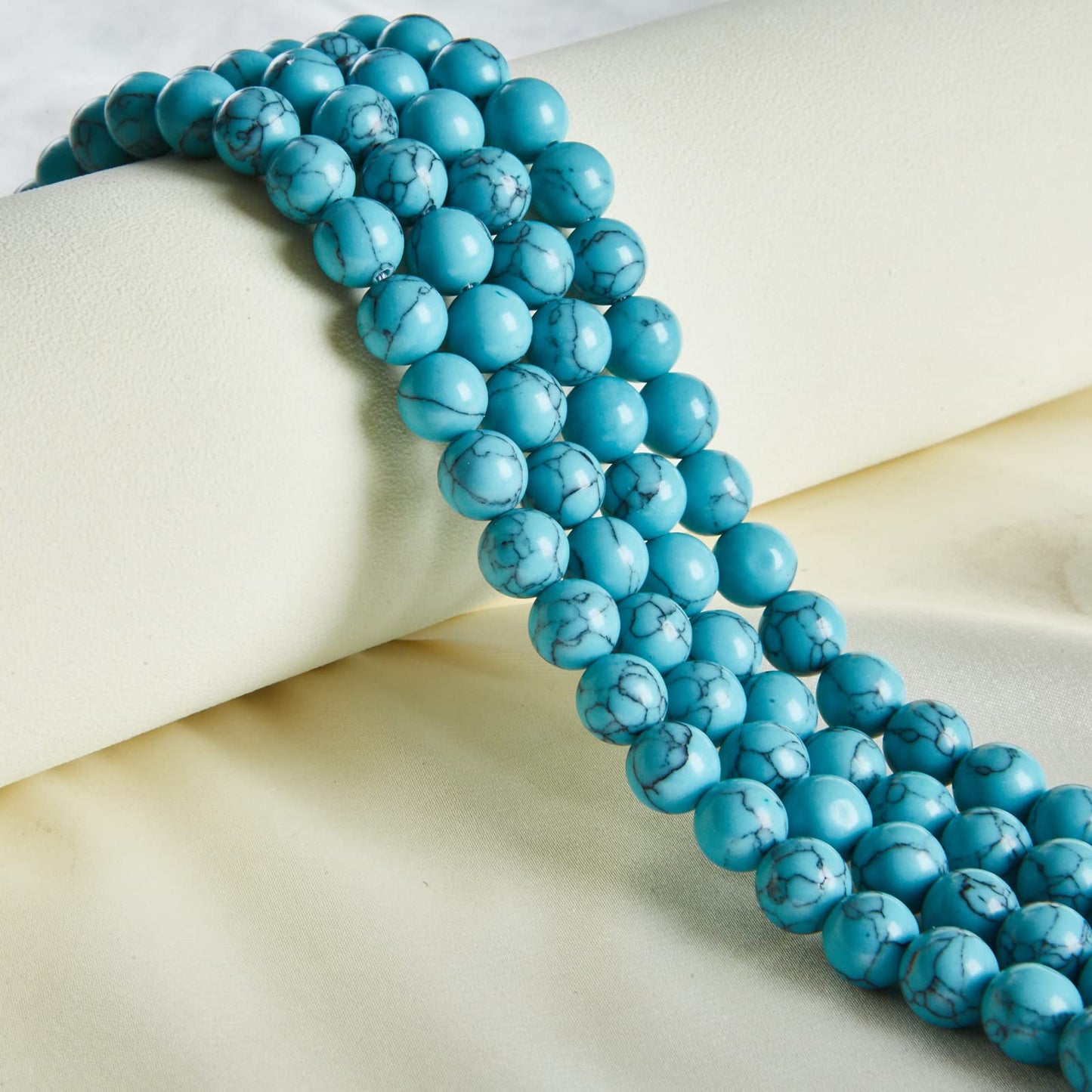 100pcs 6mm Blue Turquoise Beads Natural Gemstone Beads Round Loose Beads for Jewelry Making