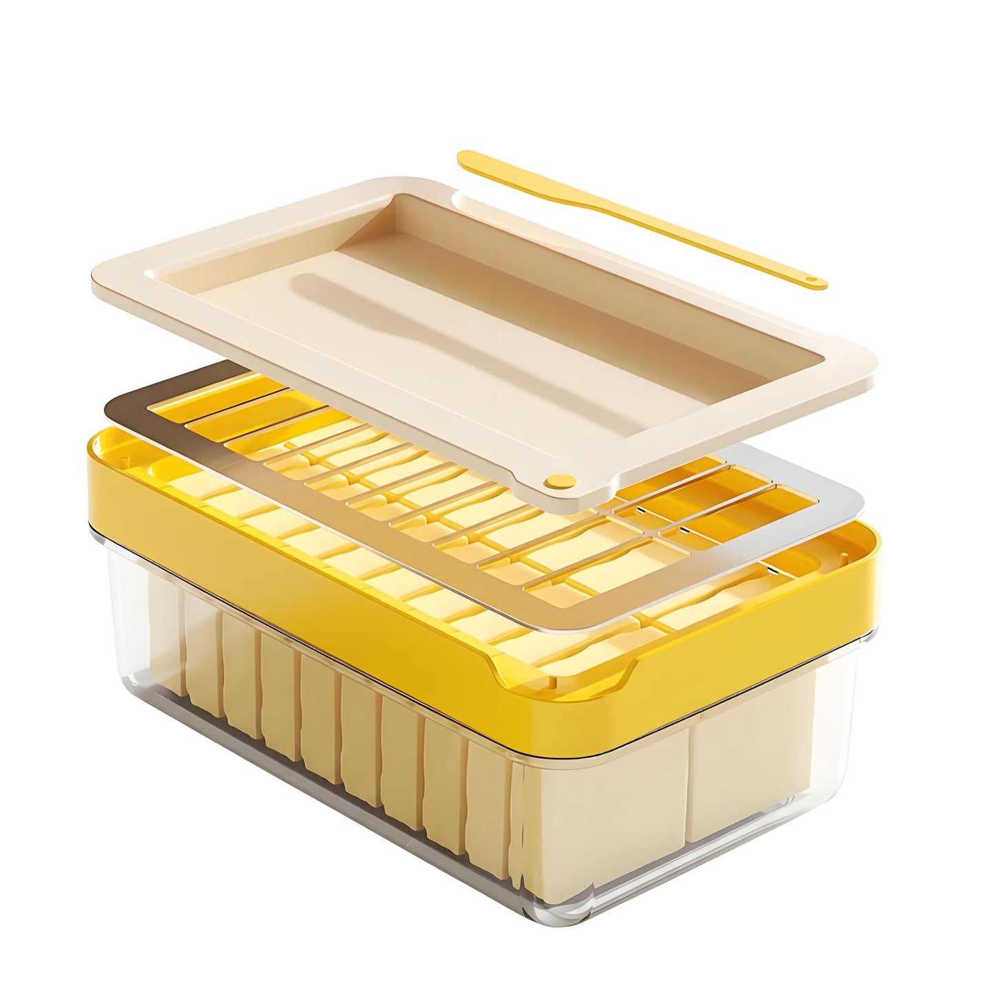WANEBEIBAY Butter Slicer Cutter, Stick Butter Container Dish with Lid for Fridge,Butter Container Butter Box Case for Countertop or Fridge