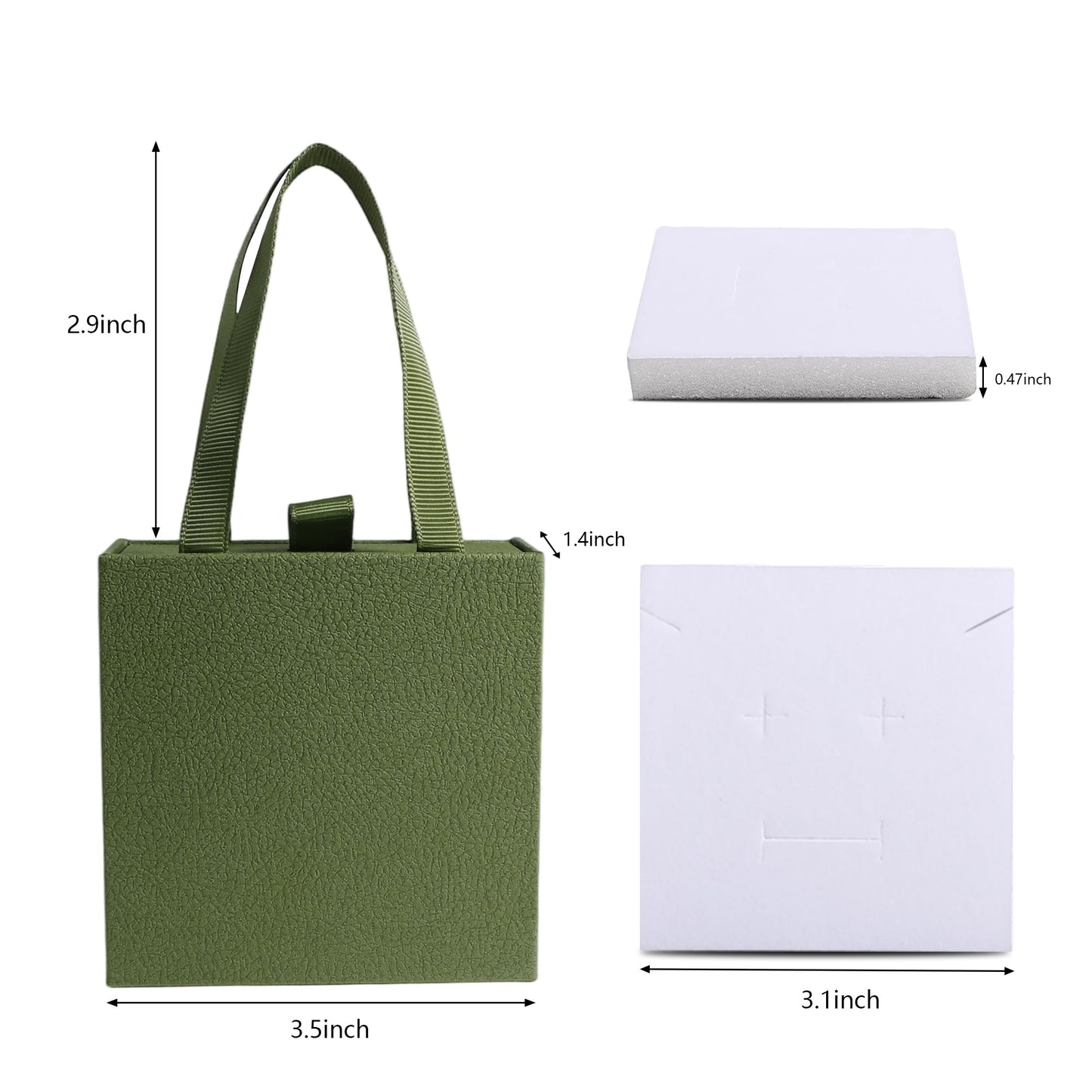 40 pcs paper boxes 9 x 9 x 3.5 cm, green luxury gift storage, jewelry gift storage box for earrings necklaces bracelets rings