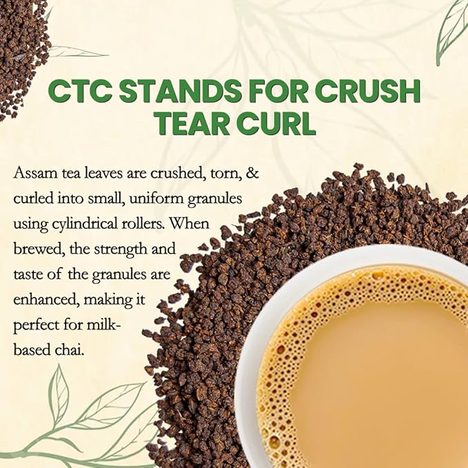 Darsam CTC Black Tea from Assam– 17.6oz (500g), Bold & Full-Bodied Loose Leaf Chai Tea, Perfect for Traditional Chai, Iced Tea & Kombucha, Single-Origin Assam Tea, Shipped Straight from the Estates, Packed in Airtight PET Jar for Freshness
