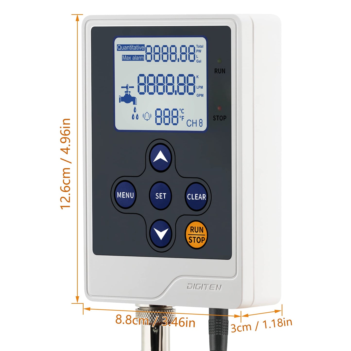 DIGITEN Water Flow Control LCD Display+G1/4" Flow Sensor Meter+12V G1/4" Solenoid Valve 0.02-0.8Mpa