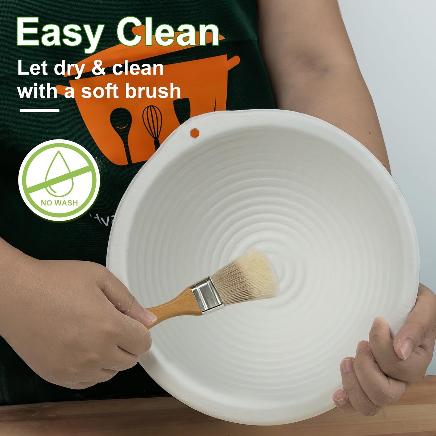 9 Inch Pulp Sourdough Banneton Bread Proofing Basket with 2 Liners, Round Pulp Banneton Bread Proofing Supplies, Reusable Sugarcane Fiber Cold Fermentation Basket Bowl for Homemade Baker Starter