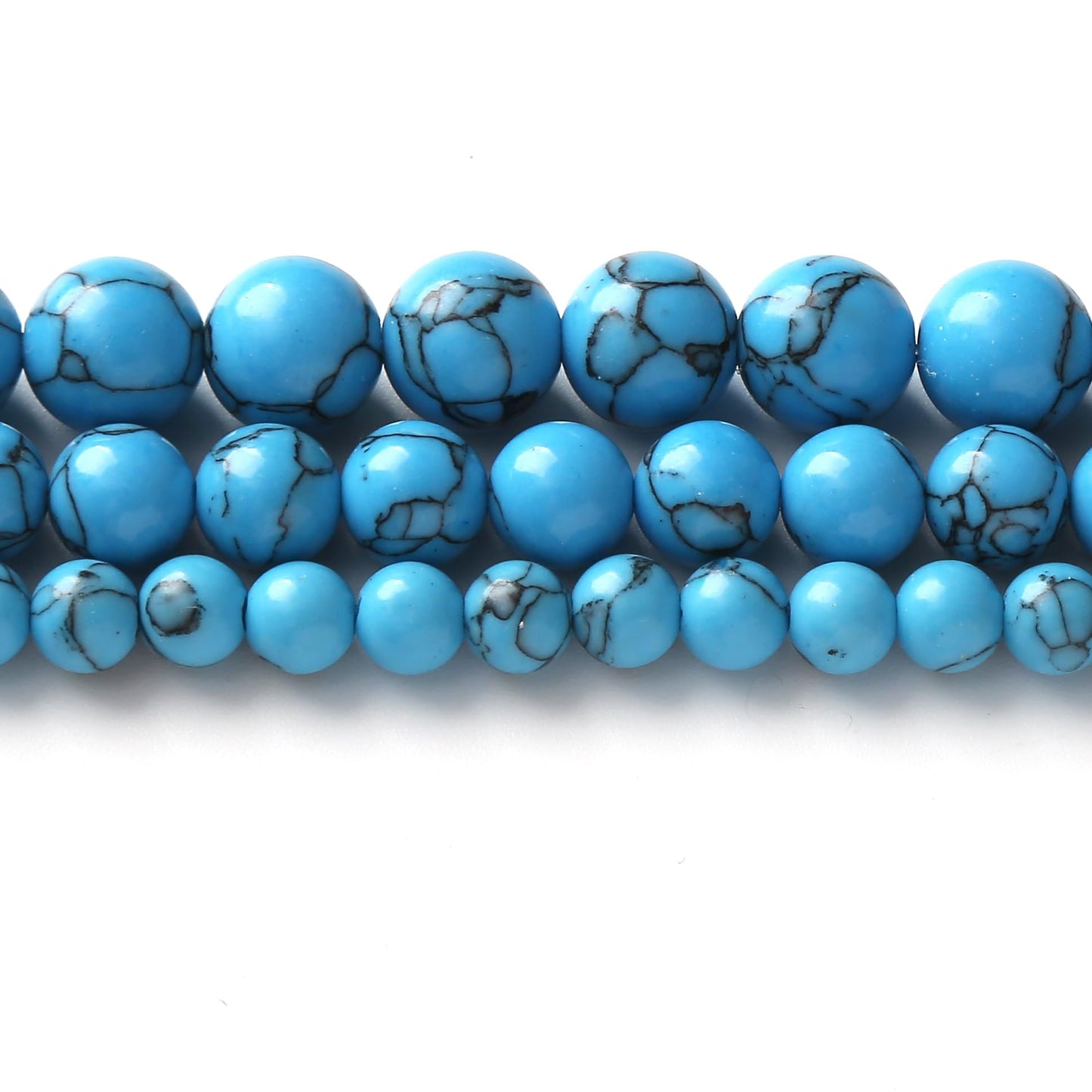 90PCS 4MM Blue Turquoises Round Loose Beads Natural Gemstone Beads for Jewelry Making DIY Bracelet Necklace 15"