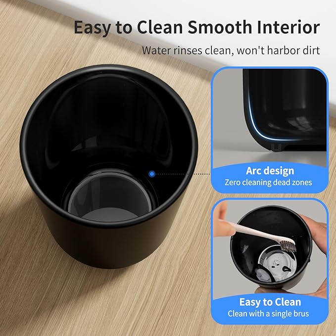 MOPMS Toothbrush Cup 13oz 380ml, Unbreakable Reusable Bathroom Tumbler 2Pcs, Non-Slip Plastic Bathroom Cup Toothbrush Holders for Bathroom, Black