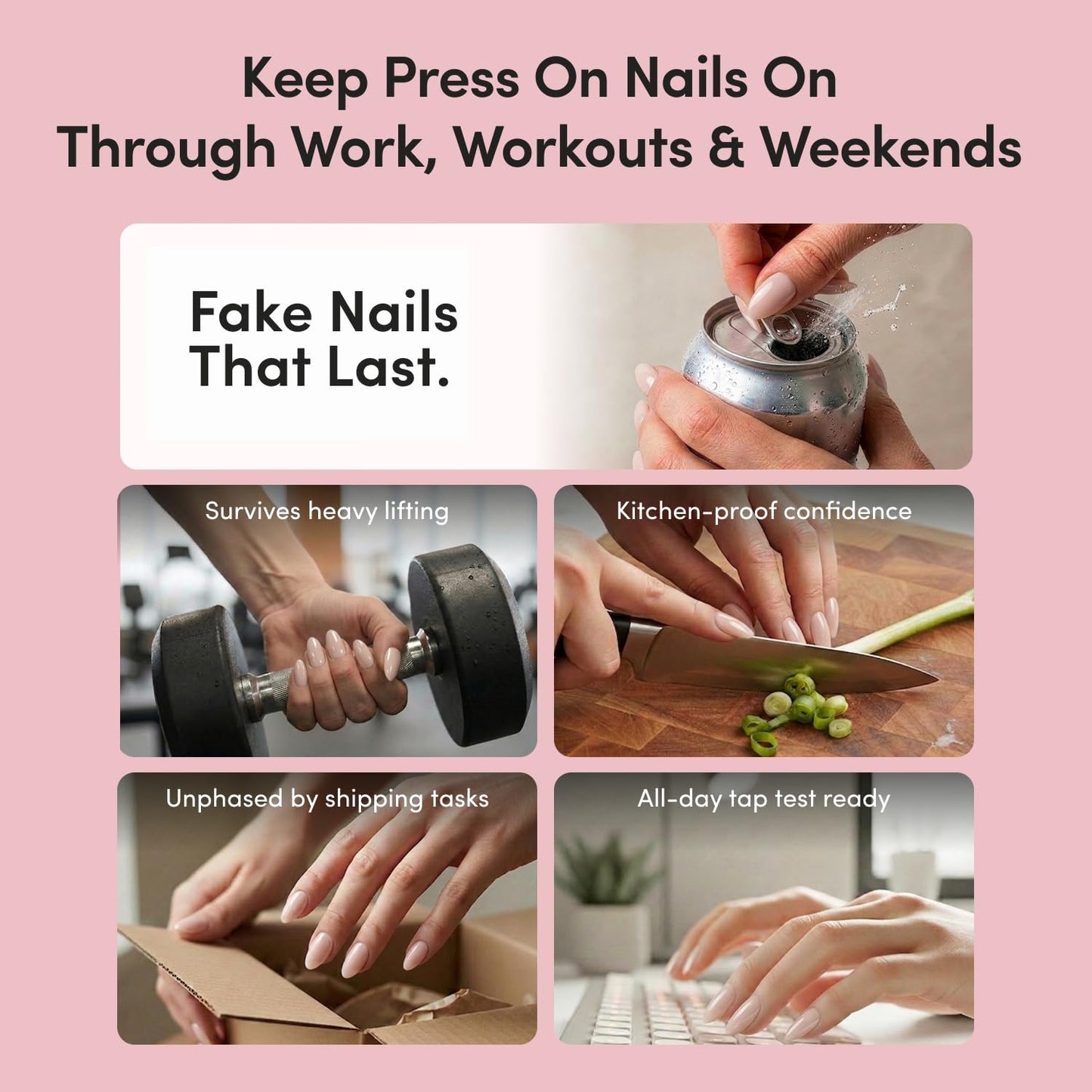 Glamnetic Press On Nails - Medium Oval Fake Nails with Blue French Tips & Orange Accents | Salon Quality Summer Nails | Capri Coast | 15 Sizes - 30 Nail Kit with Glue