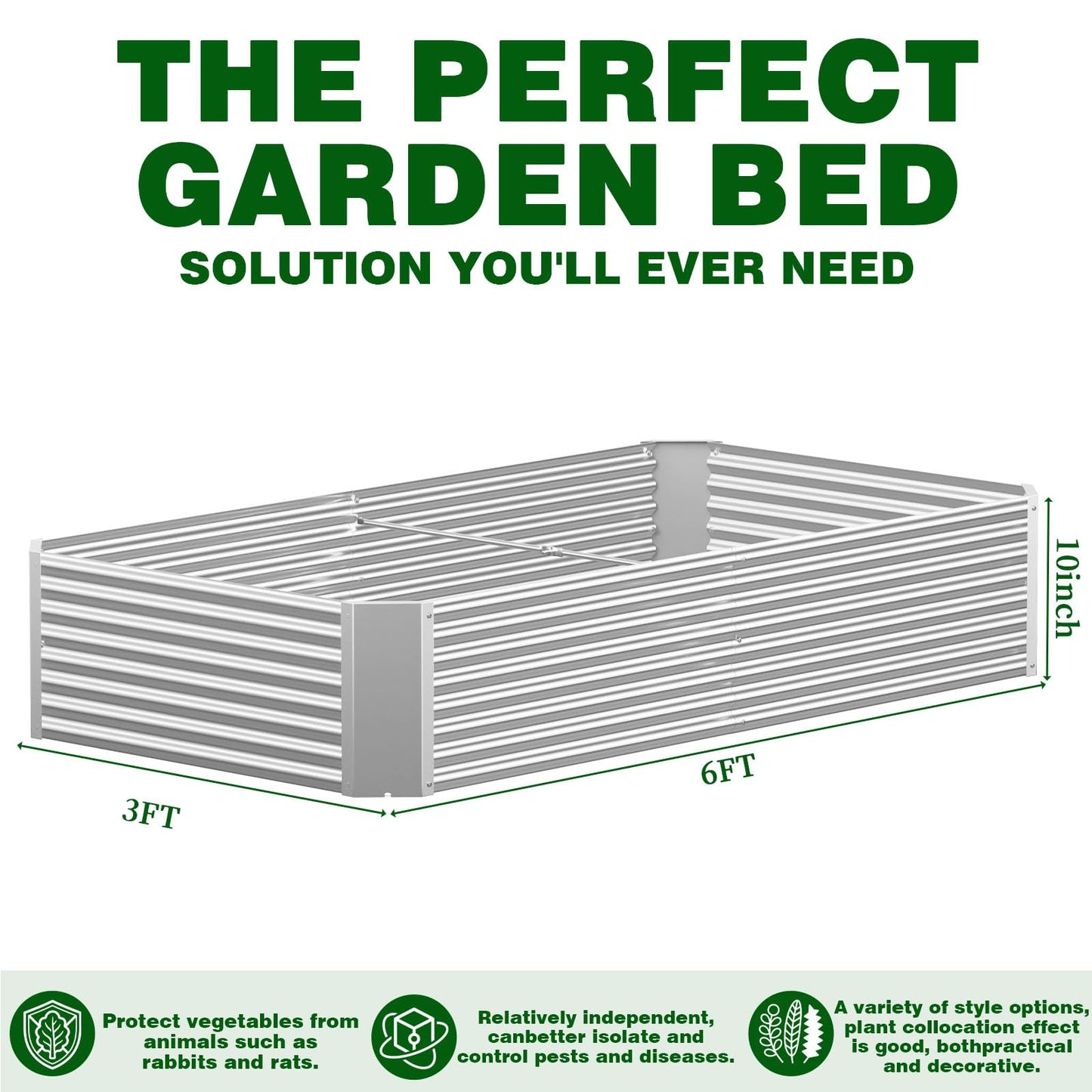 Annzoe 4 Pcs 6 x 3 FT Galvanized Steel Raised Garden Bed, Large Metal Planter Box with Rustproof Finish, Easy Assembly Outdoor Garden Box for Vegetables & Herbs